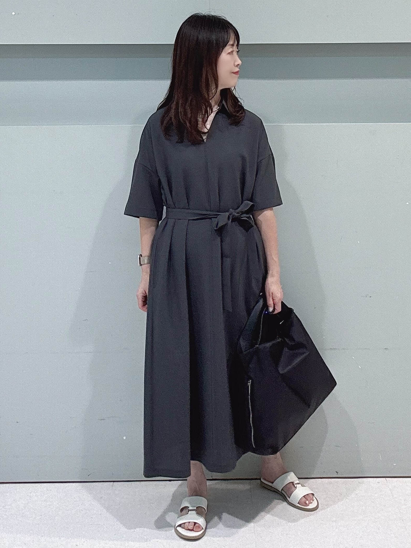 makiさんの「UNTITLED｜【UVカット/接触冷感/通気性】エアリークールワンピース」を使ったコーディネート