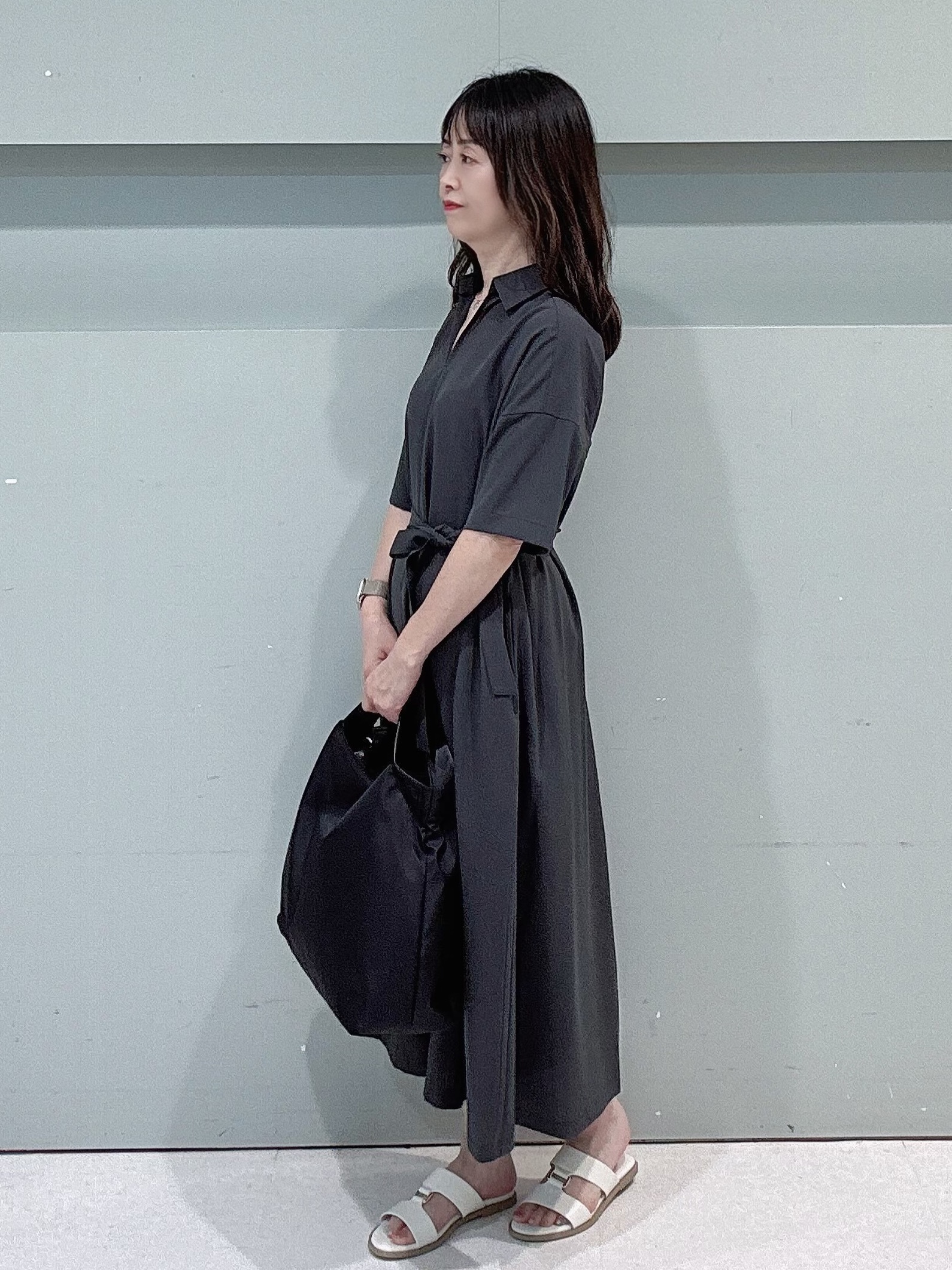 makiさんの「UNTITLED｜【UVカット/接触冷感/通気性】エアリークールワンピース」を使ったコーディネート