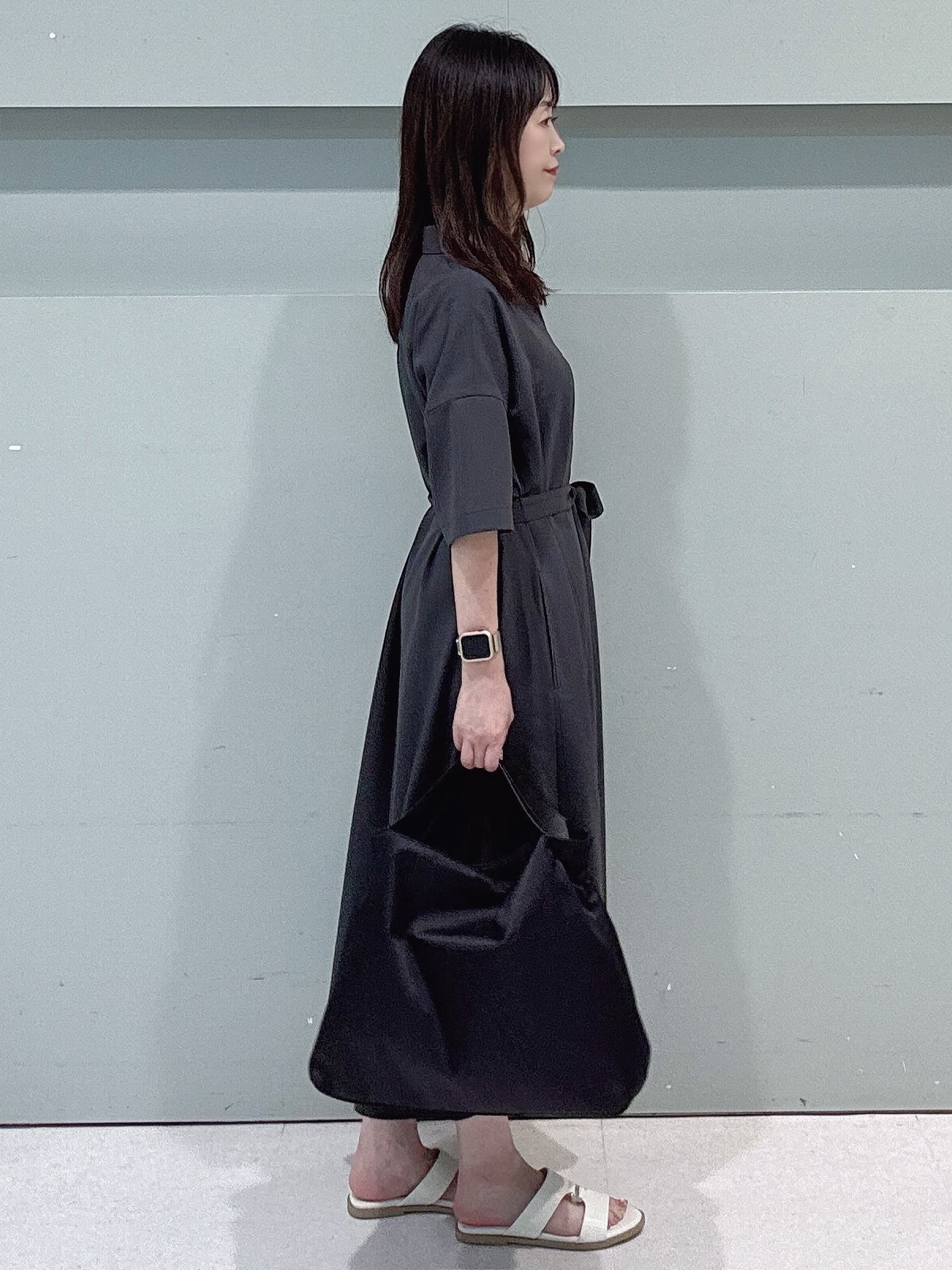 makiさんの「UNTITLED｜【UVカット/接触冷感/通気性】エアリークールワンピース」を使ったコーディネート