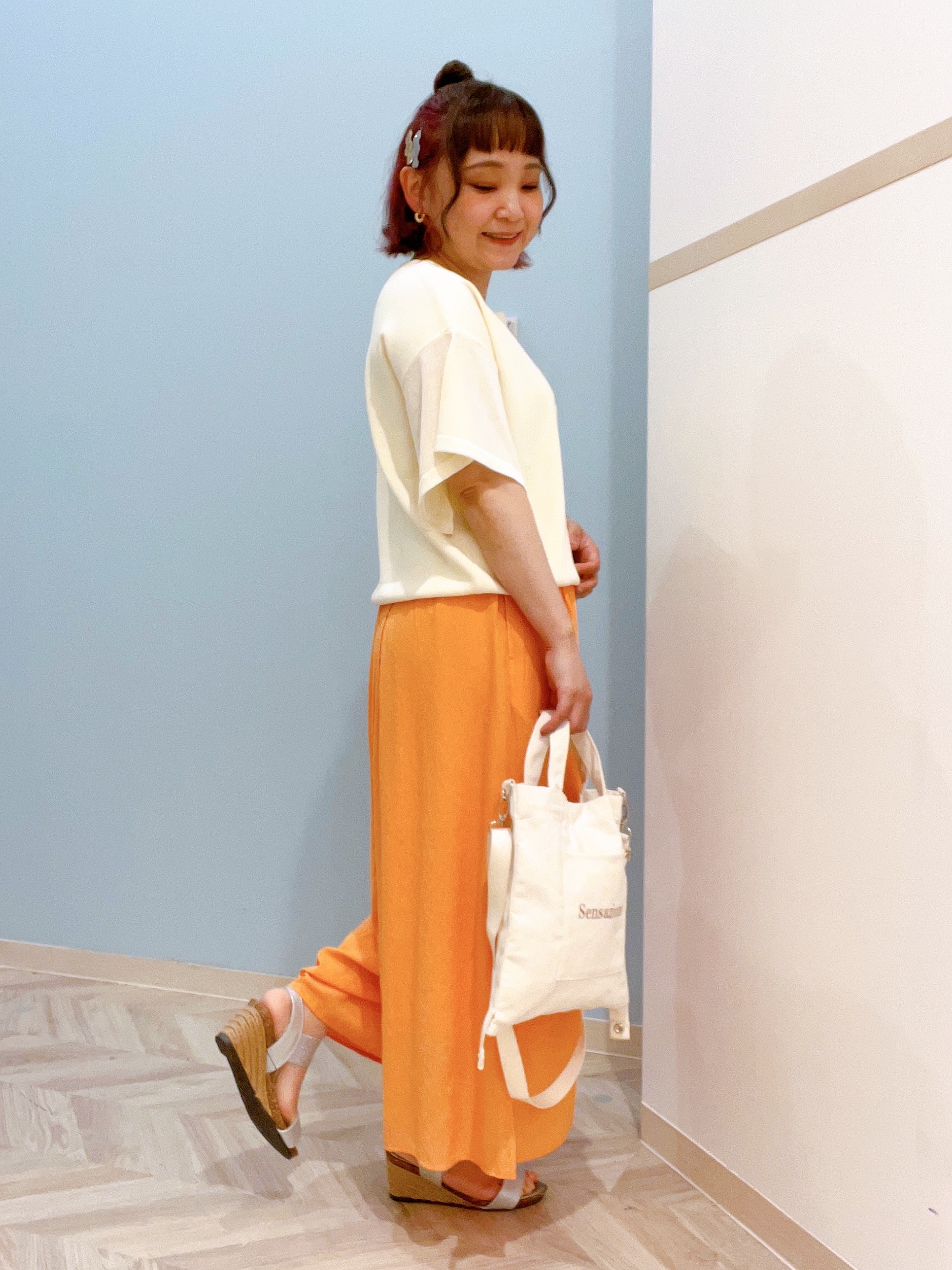 kitaさんの「SHOO･LA･RUE｜【S-LL/ひんやり/洗濯機可】インせず着られる ひらり袖ニット」を使ったコーディネート