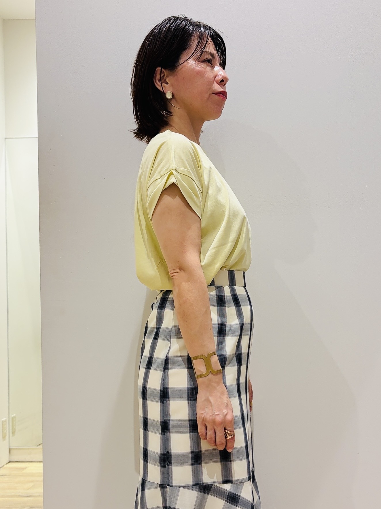 YUKOさんの「index｜【接触冷感／防シワ】ひんやり7分袖テーラードジャケット《洗濯機OK》」を使ったコーディネート