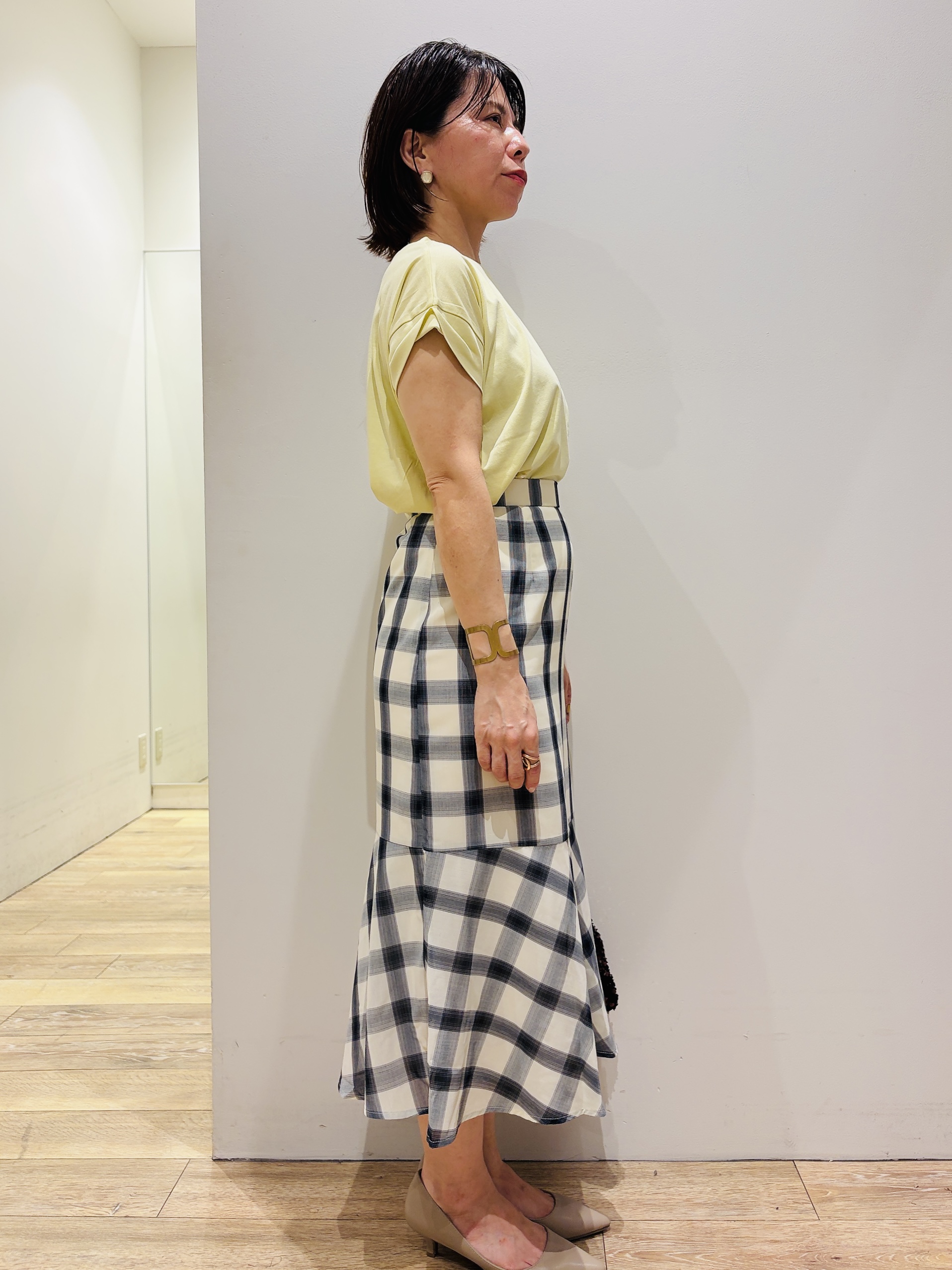 YUKOさんの「index｜【接触冷感／防シワ】ひんやり7分袖テーラードジャケット《洗濯機OK》」を使ったコーディネート