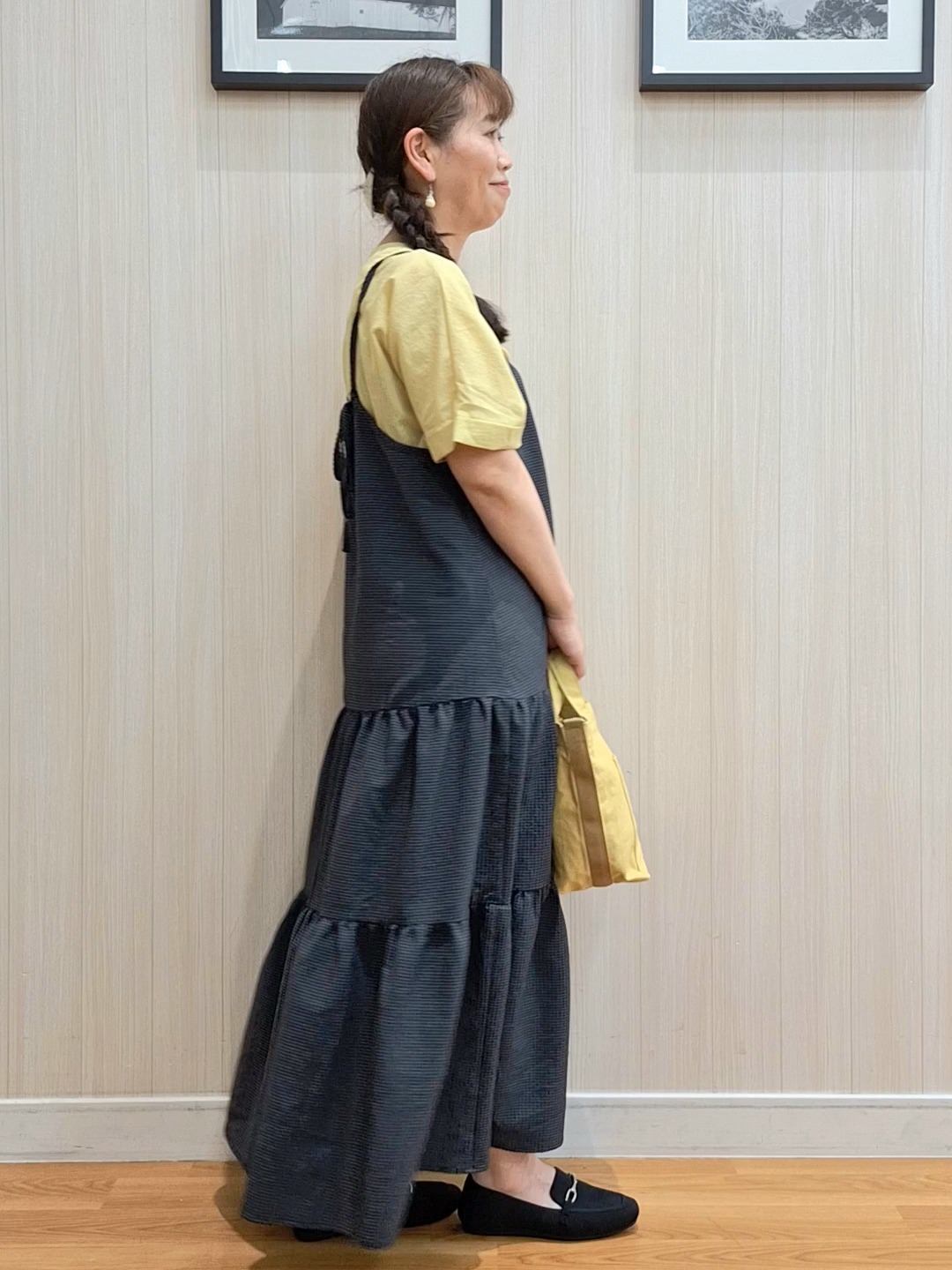 Saoさんの「SHOO･LA･RUE｜【着丈選べる/ひんやり/体型カバー】洗濯後しわになりにくい さらっとドルマントップス」を使ったコーディネート