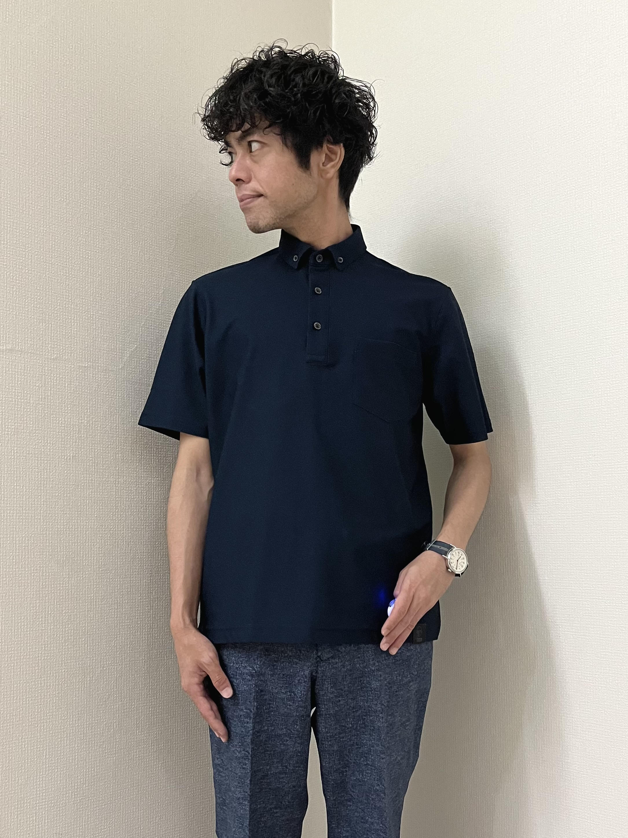 URAさんの「TAKEO KIKUCHI｜AIRTOOL ポロシャツ」を使ったコーディネート