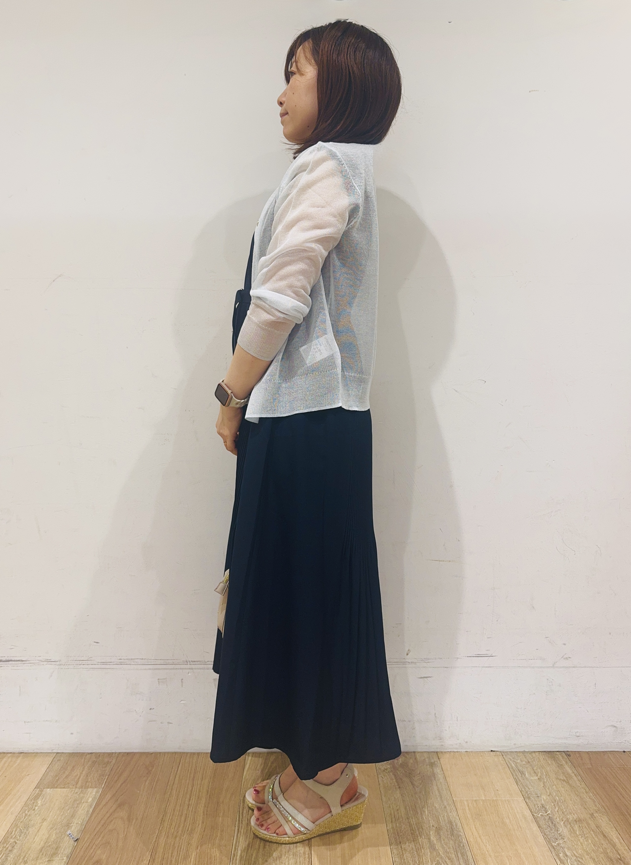 miさんの「grove｜高評価！【洗える/名品】大人の透け感、シアーカーディガン」を使ったコーディネート