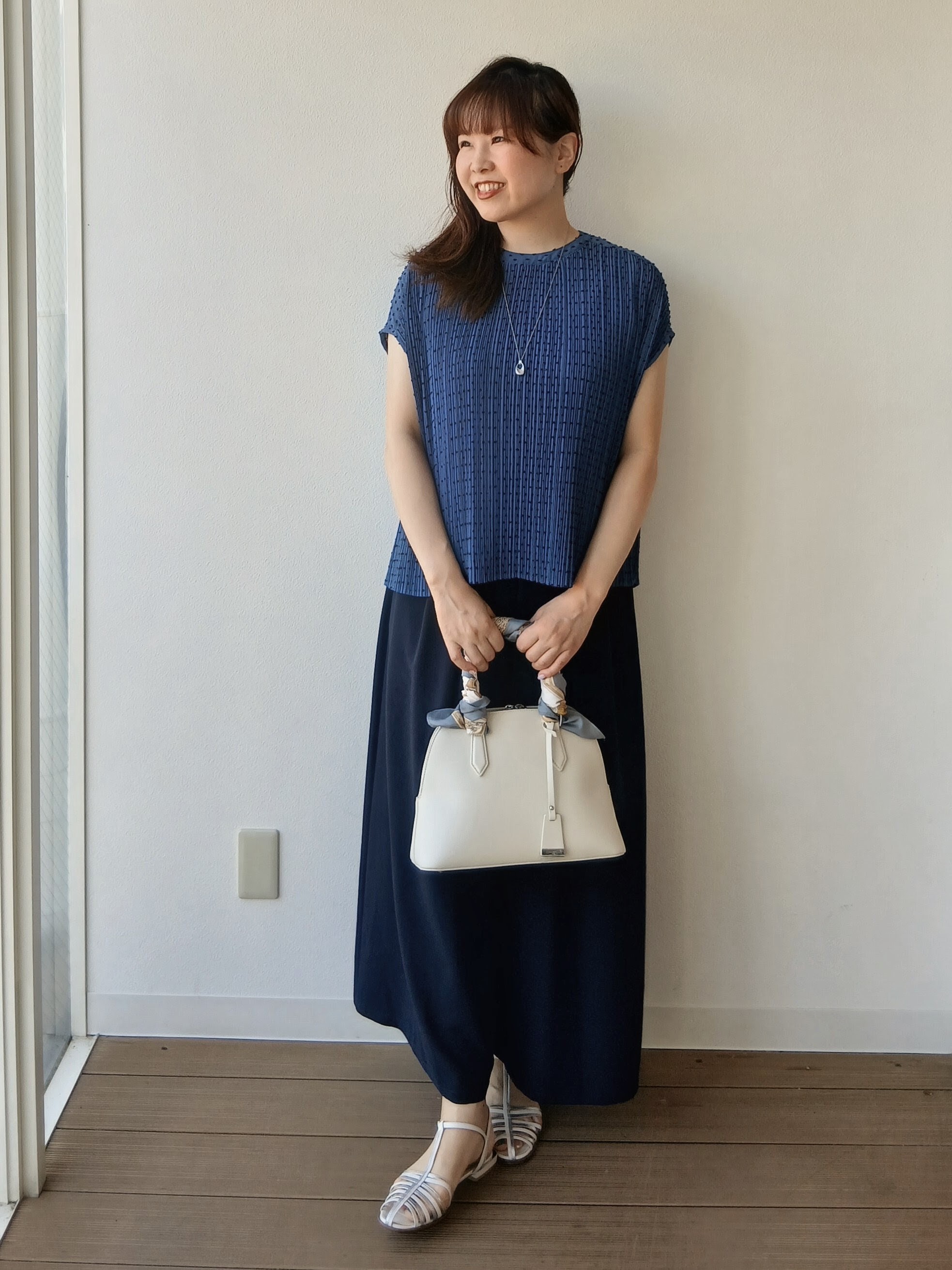 なみきさんの「UNTITLED｜◆【1枚で着映える】ドットジャガードブラウス」を使ったコーディネート