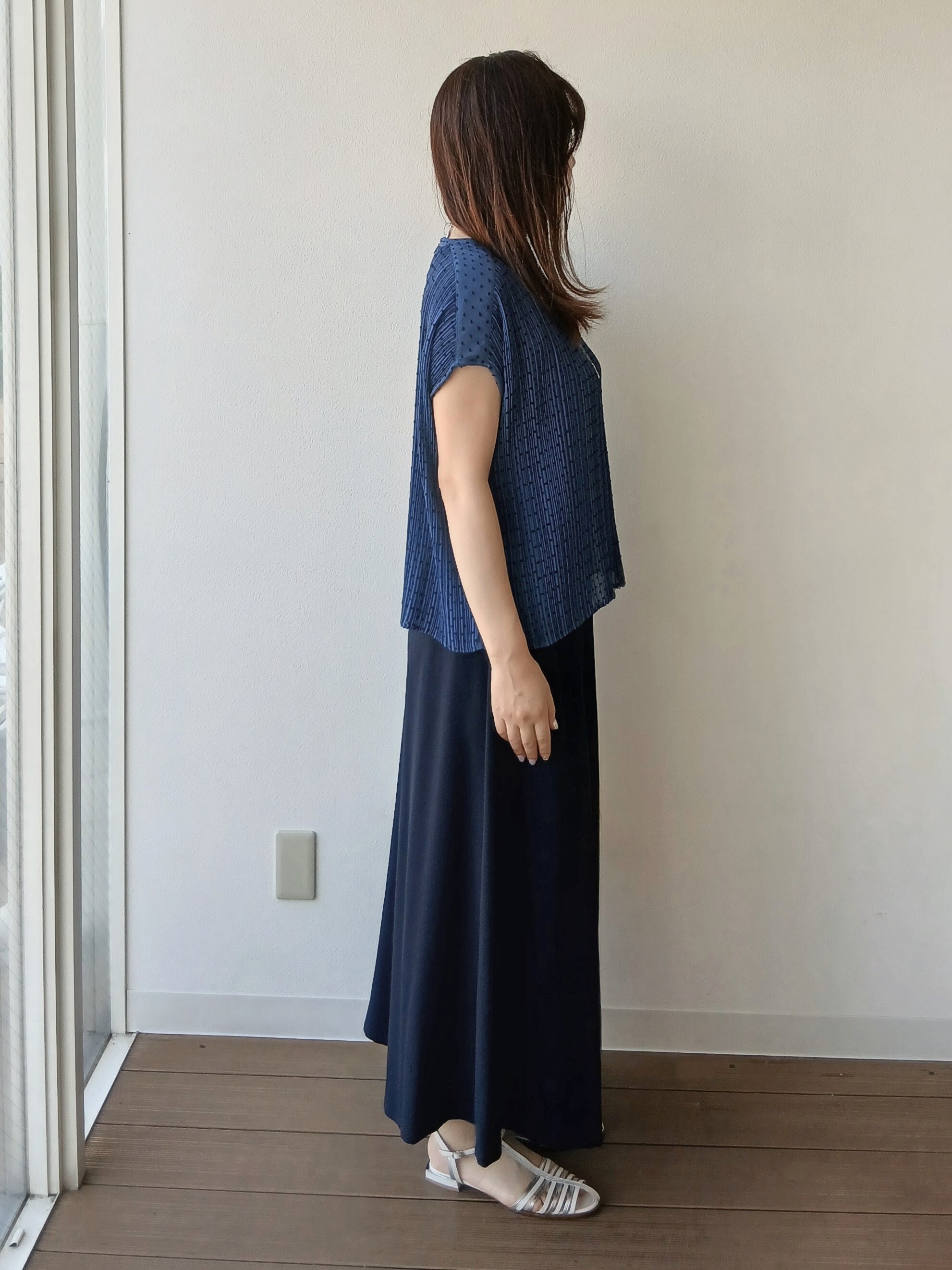 なみきさんの「UNTITLED｜◆【1枚で着映える】ドットジャガードブラウス」を使ったコーディネート