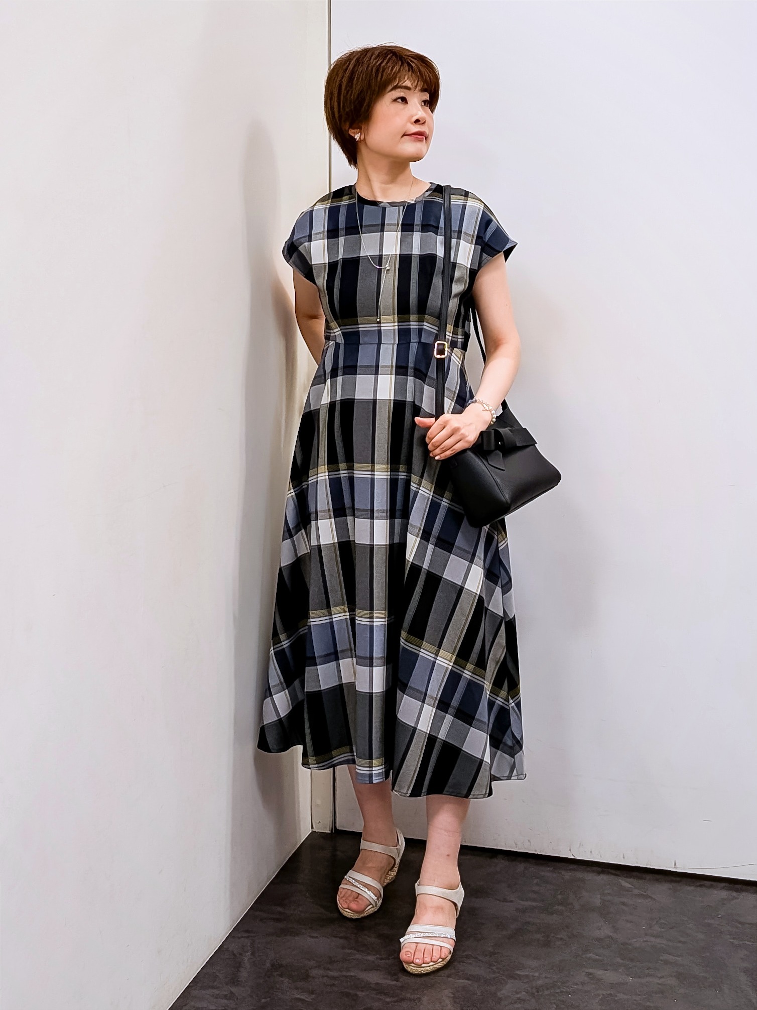 やまちゃんさんの「grove｜【ひんやり・UV・洗濯機◎】上品コットン混カーディガン」を使ったコーディネート