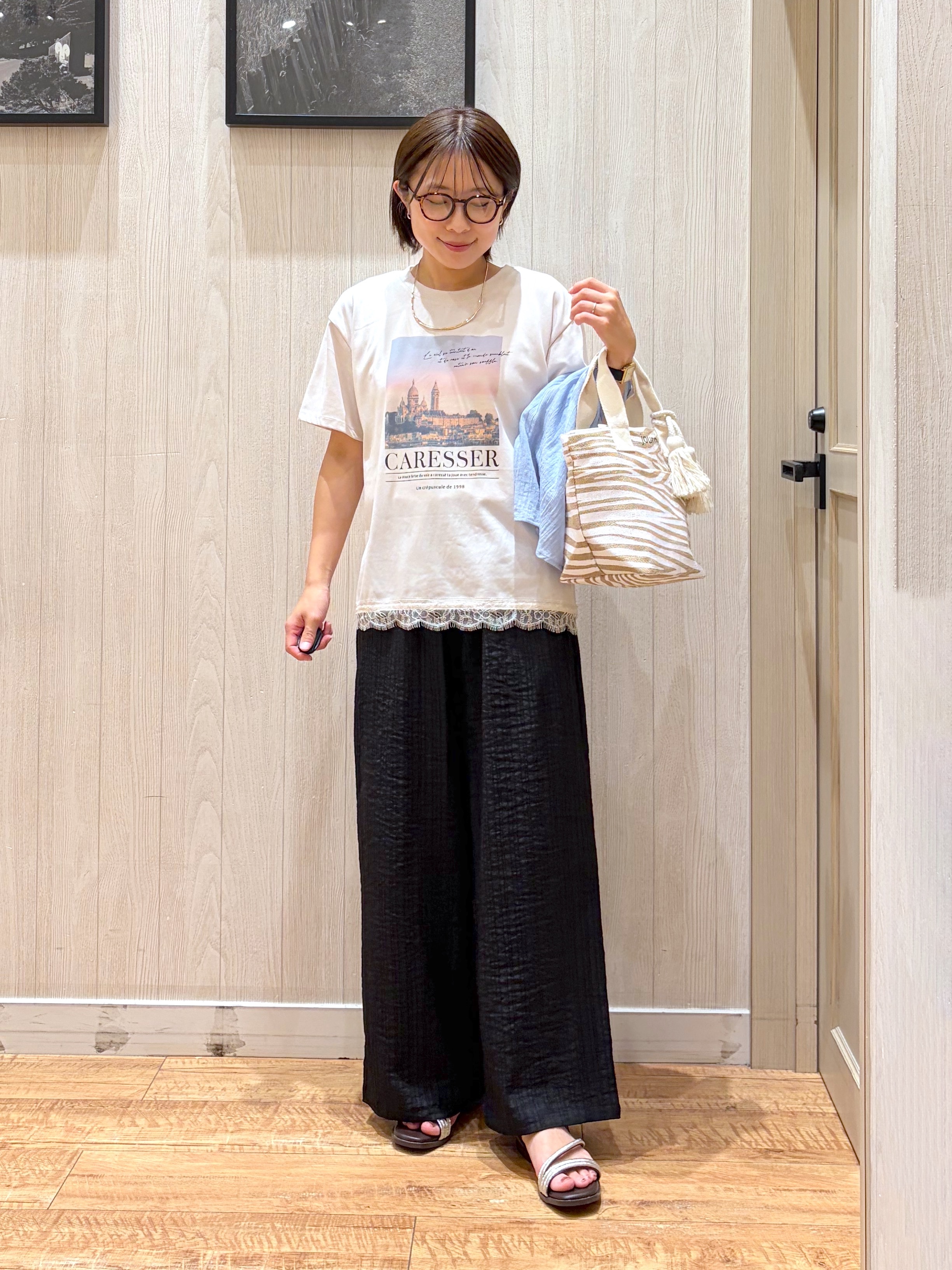 shirayuuuさんの「SHOO･LA･RUE｜【洗濯機可/選べる6色】ナチュラルな風合いが魅力 ゆったり楊柳シアードルマンブラウス」を使ったコーディネート
