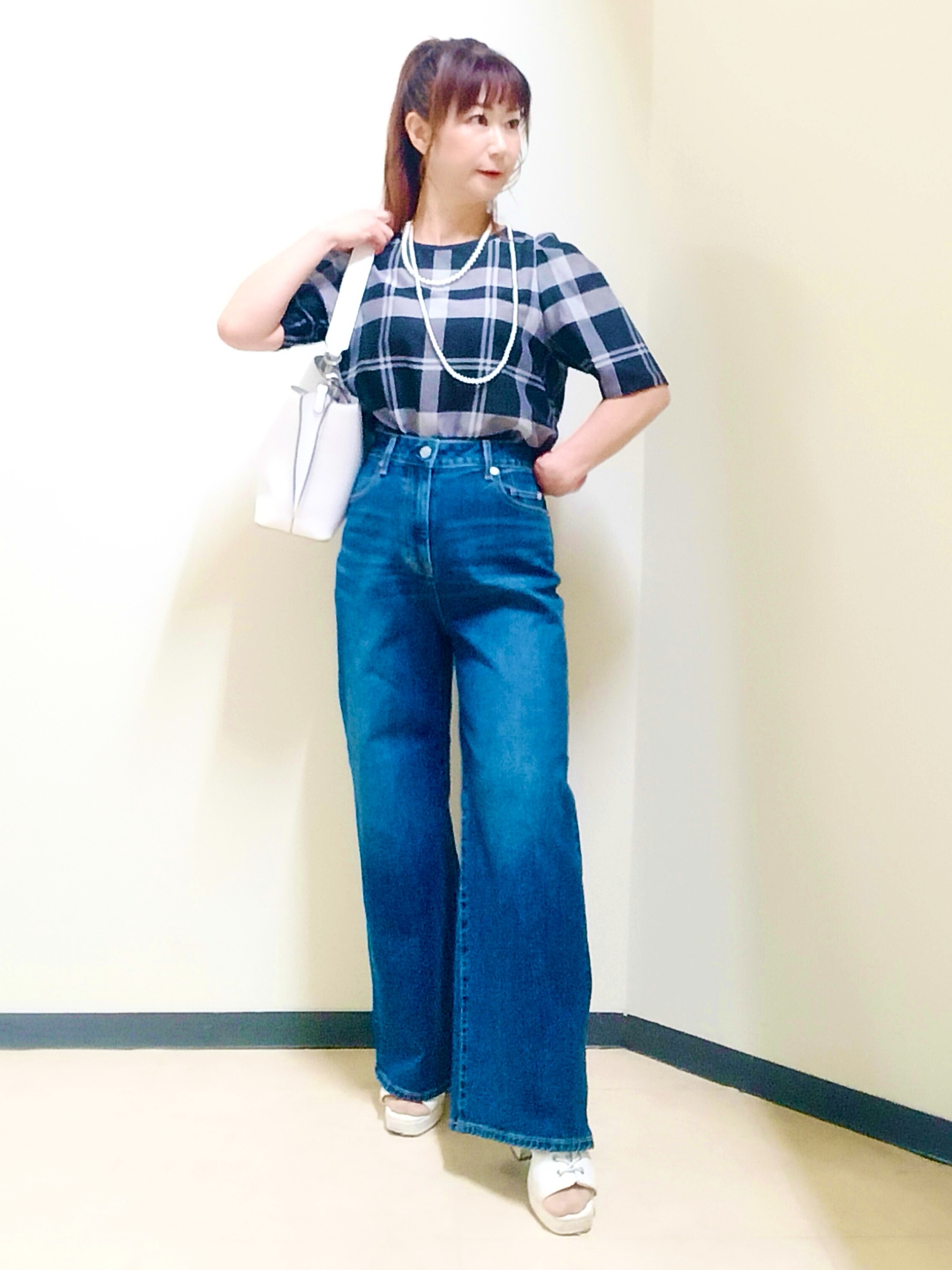 花さんの「Reflect｜フロントファスナーシアーブルゾン」を使ったコーディネート