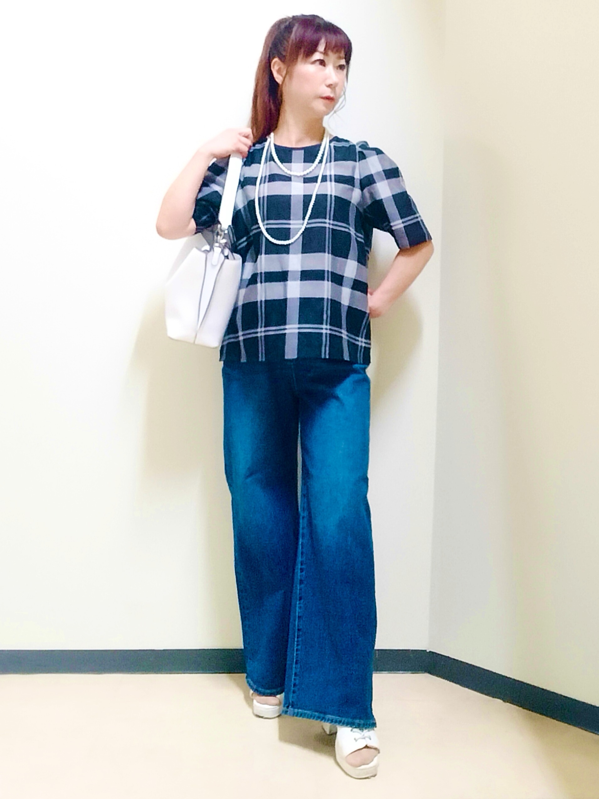 花さんの「Reflect｜フロントファスナーシアーブルゾン」を使ったコーディネート