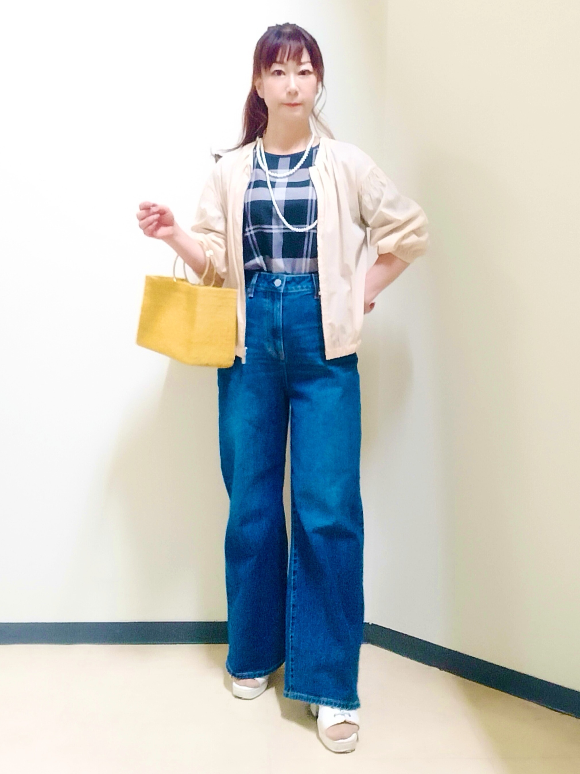 花さんの「Reflect｜フロントファスナーシアーブルゾン」を使ったコーディネート