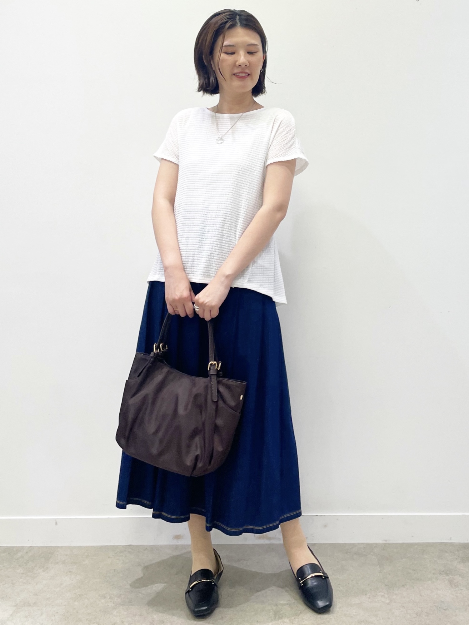 あやたかさんの「Reflect｜【手洗い可】プリーツデニムスカート」を使ったコーディネート