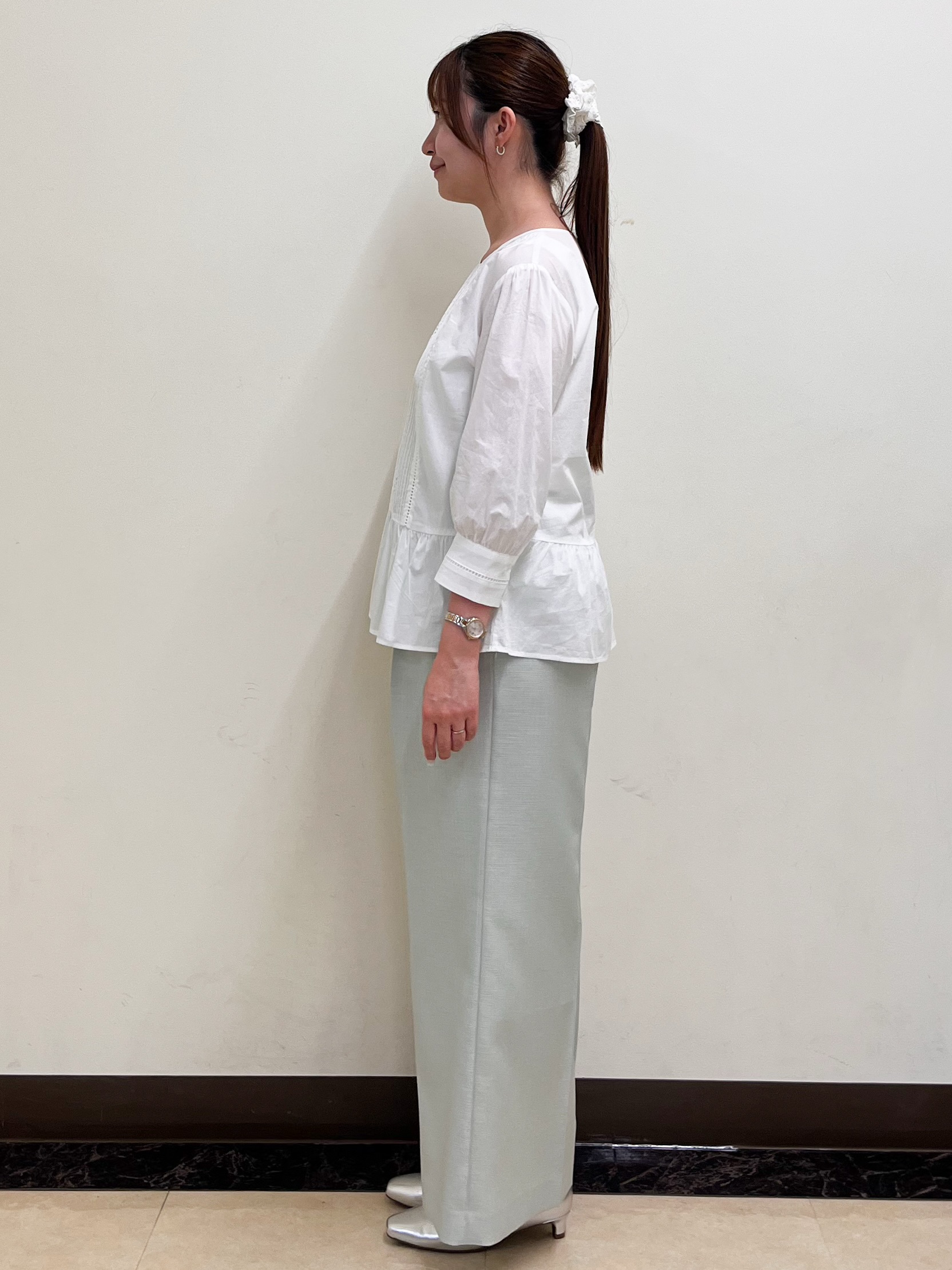 mikikoさんの「Reflect｜【手洗い可】ピンタックレースブラウス」を使ったコーディネート