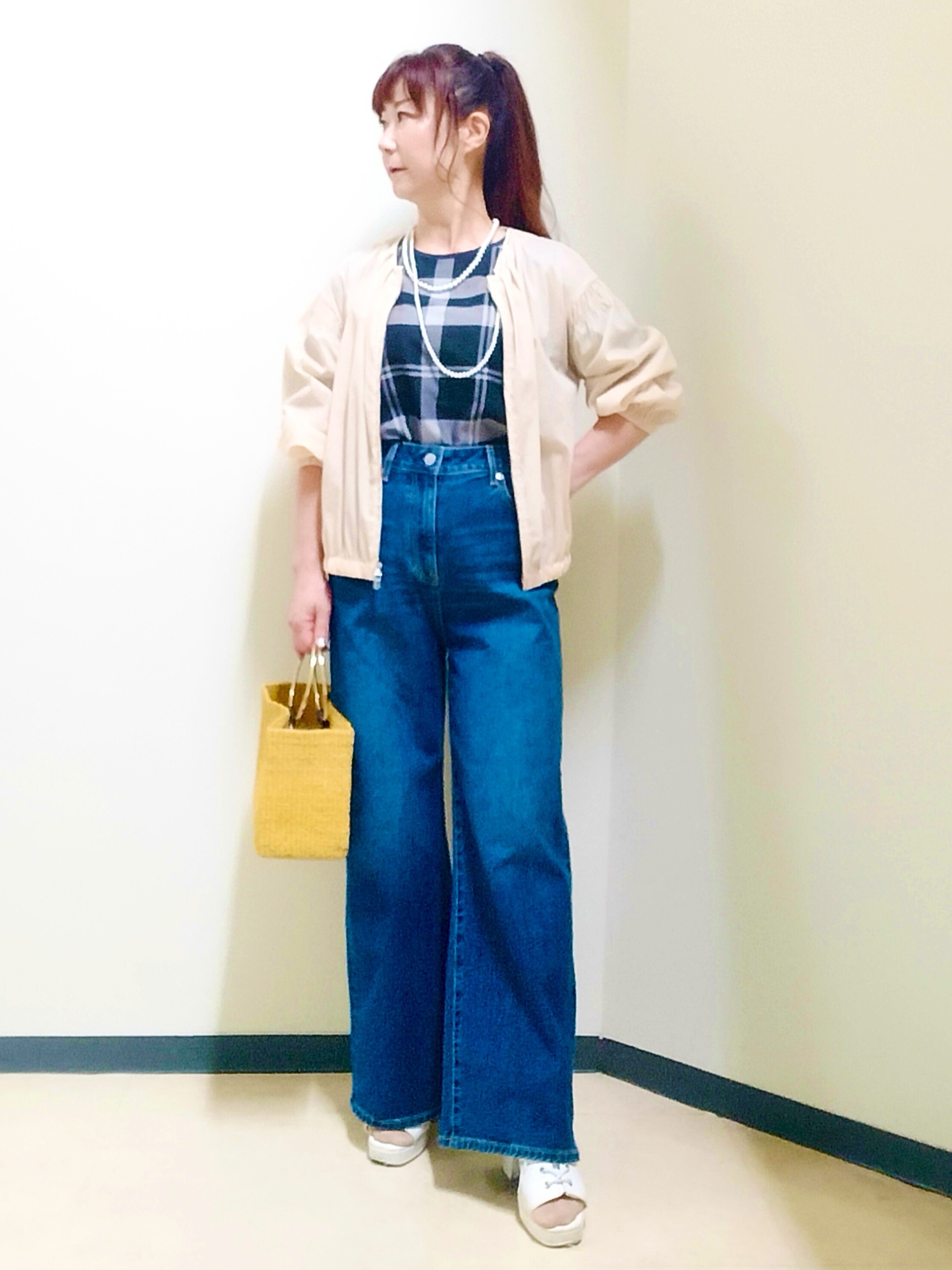 花さんの「Reflect｜フロントファスナーシアーブルゾン」を使ったコーディネート