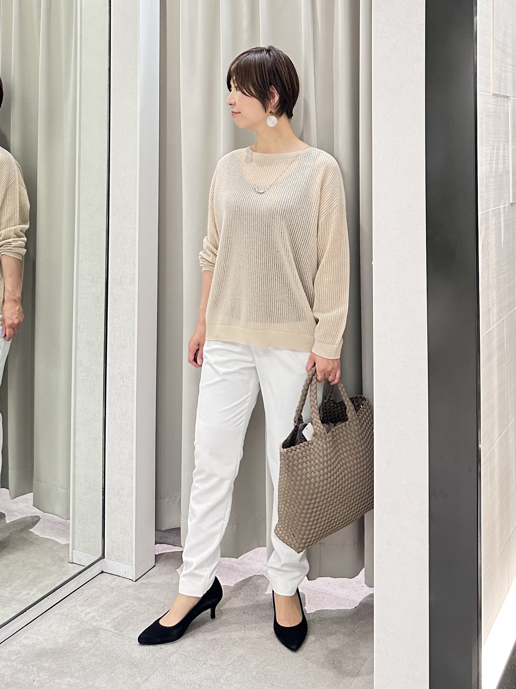 みなこさんの「UNTITLED｜シアーメッシュニット」を使ったコーディネート
