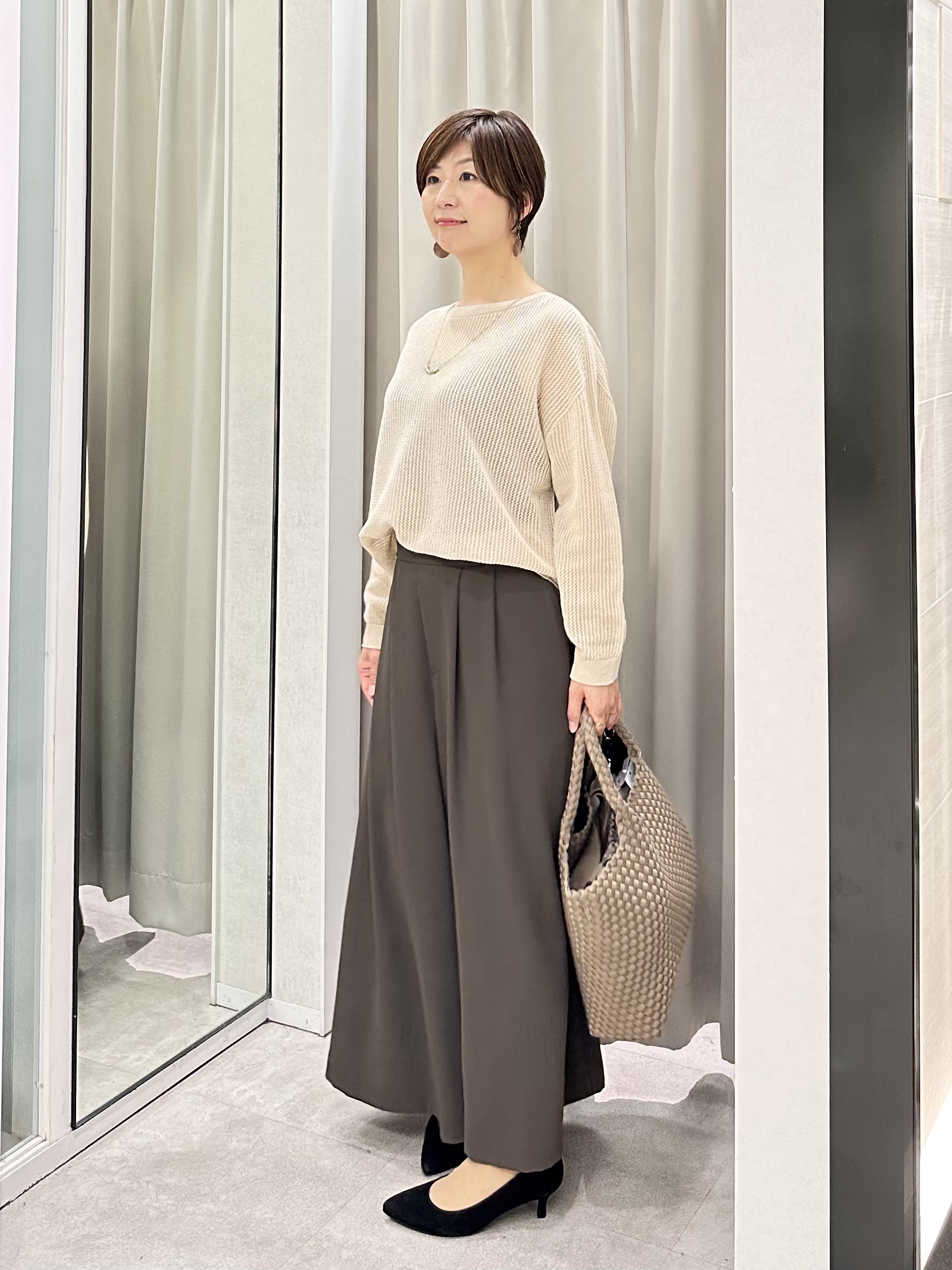 みなこさんの「UNTITLED｜シアーメッシュニット」を使ったコーディネート
