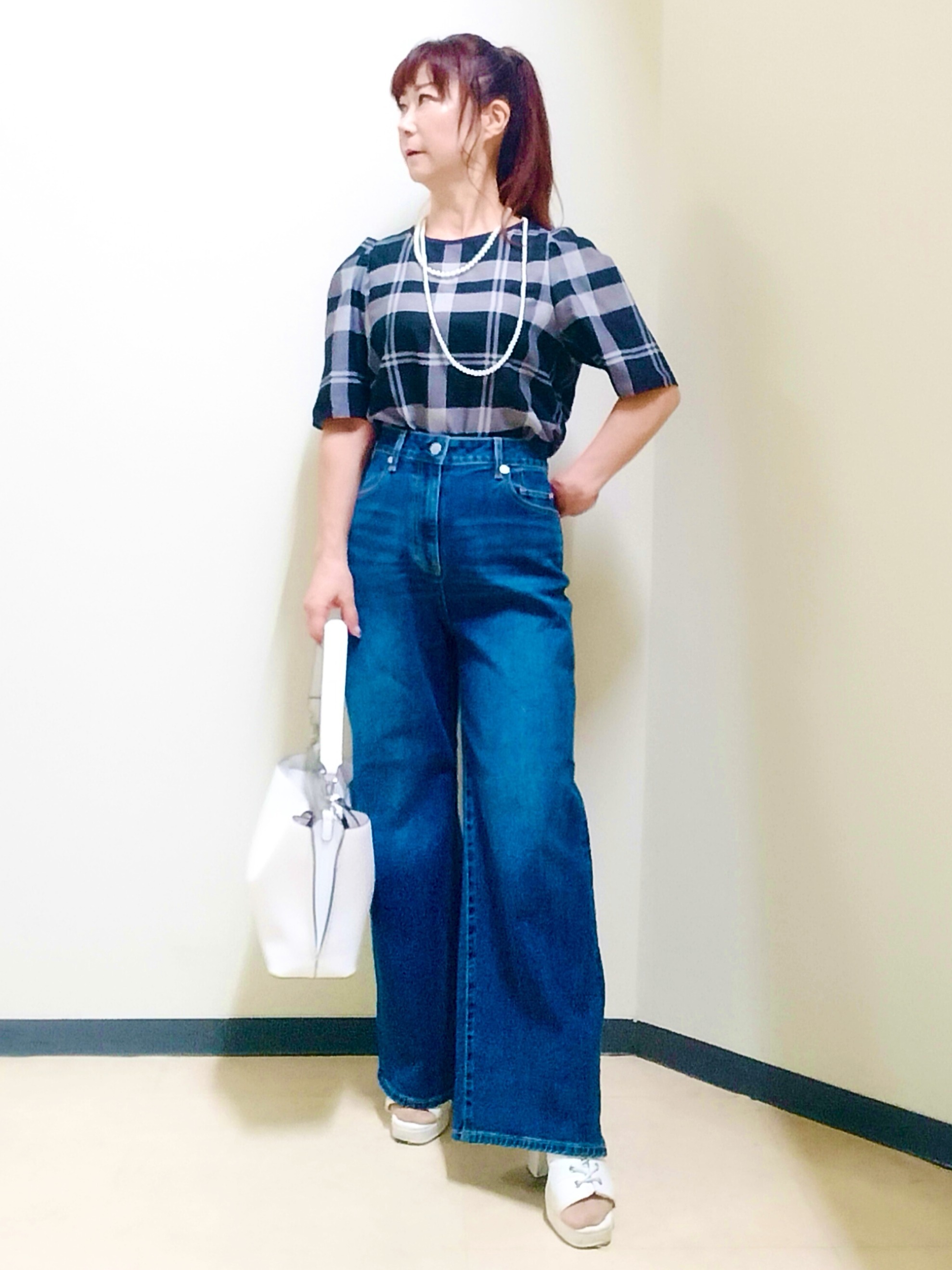 花さんの「Reflect｜フロントファスナーシアーブルゾン」を使ったコーディネート