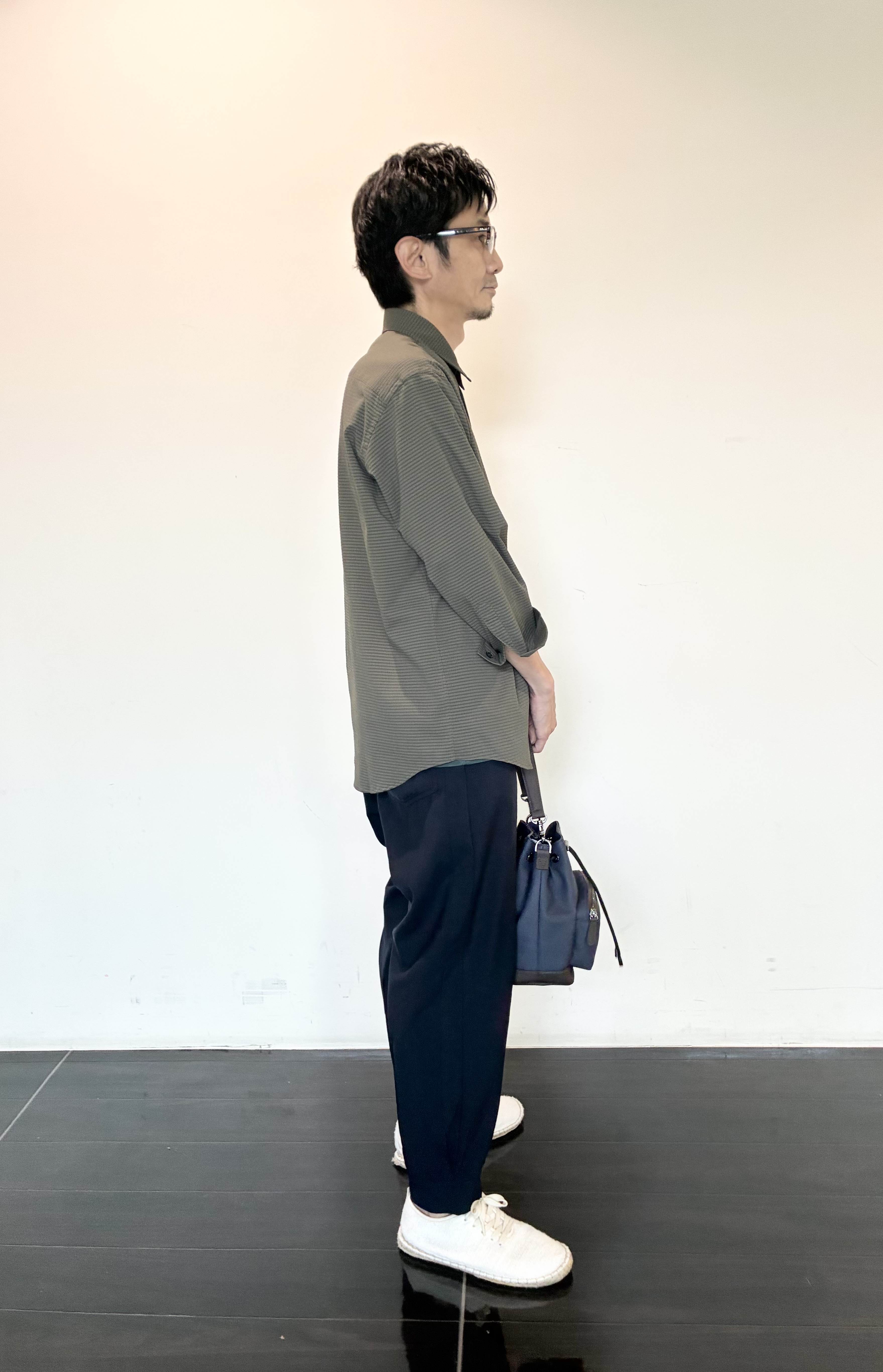ハセガワさんの「TAKEO KIKUCHI｜【日本製】JFP DotAir（R）サッカー7分袖シャツ」を使ったコーディネート