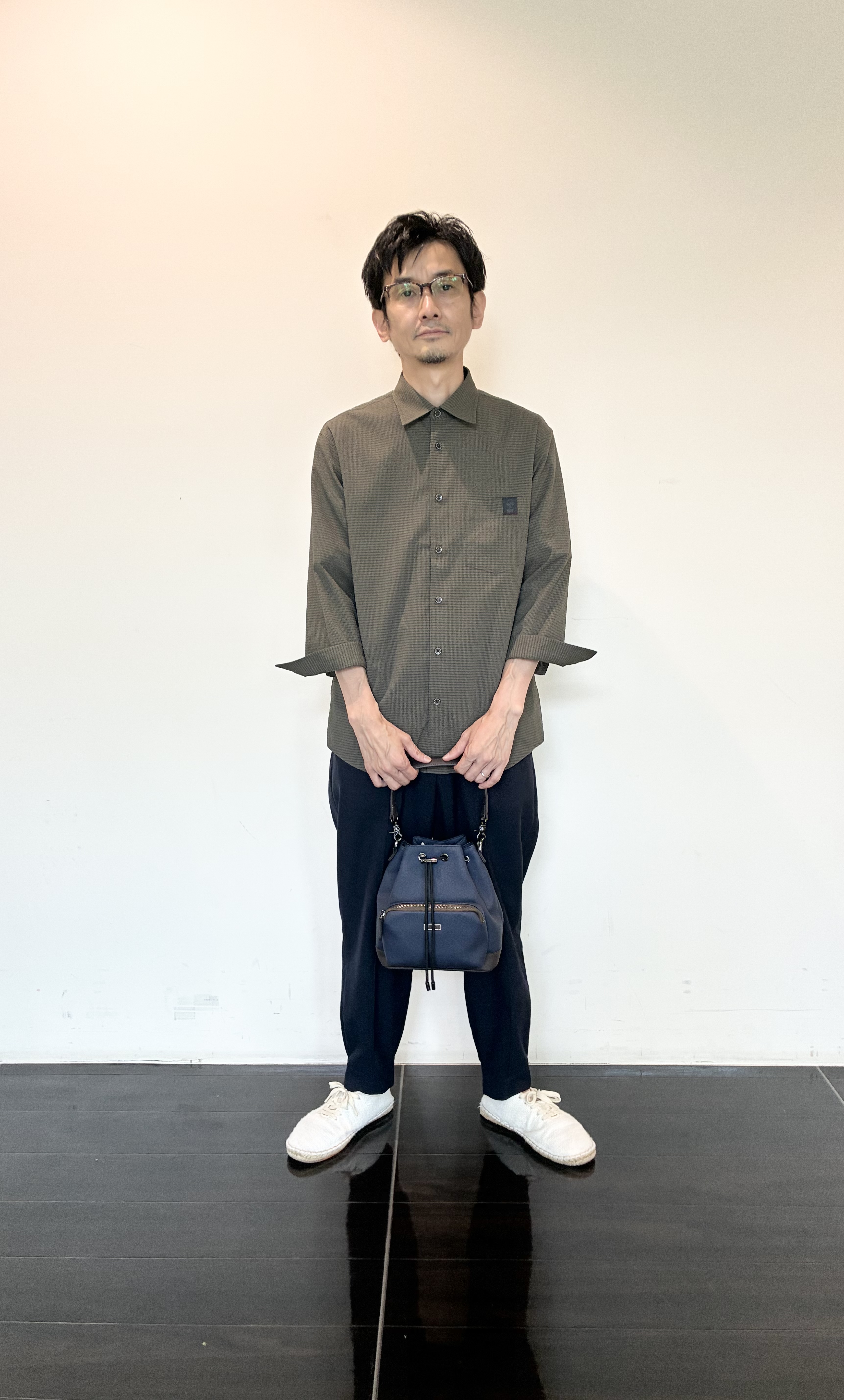 ハセガワさんの「TAKEO KIKUCHI｜【日本製】JFP DotAir（R）サッカー7分袖シャツ」を使ったコーディネート