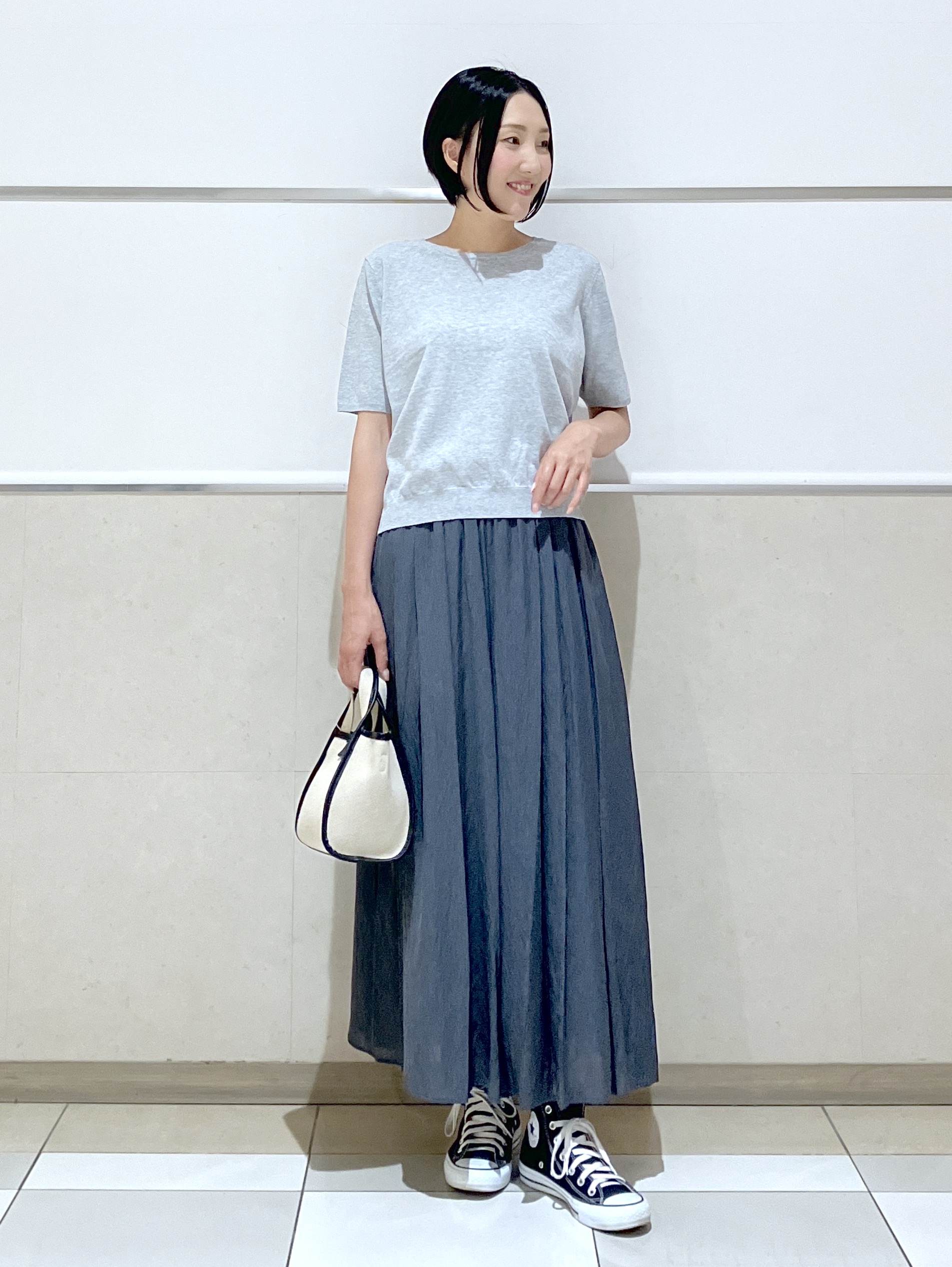 eriko さんの「Dessin｜【9色展開/接触冷感/UVカット】ドライタッチサマーニットT」を使ったコーディネート