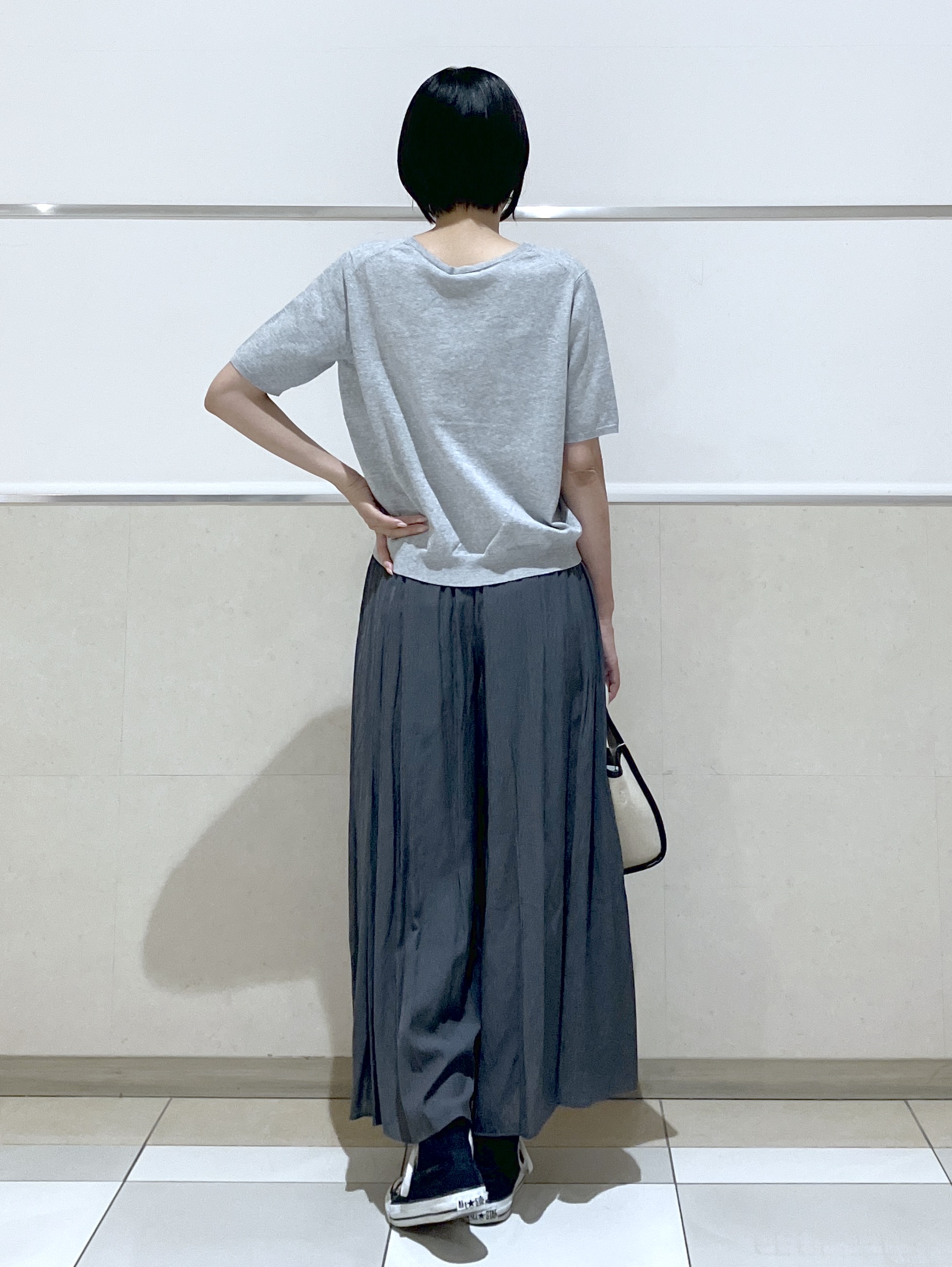 eriko さんの「Dessin｜【9色展開/接触冷感/UVカット】ドライタッチサマーニットT」を使ったコーディネート