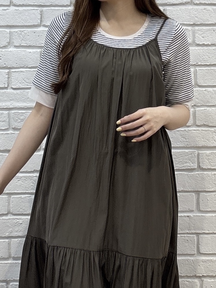 sayaさんの「grove｜【ひんやり・UVカット】チュールトリミング5分袖Tシャツ」を使ったコーディネート