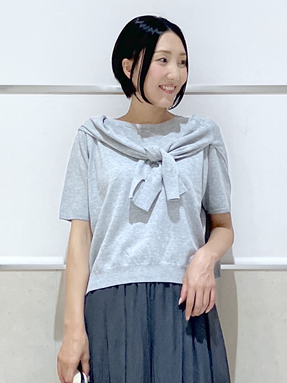eriko さんの「Dessin｜【9色展開/接触冷感/UVカット】ドライタッチサマーニットT」を使ったコーディネート