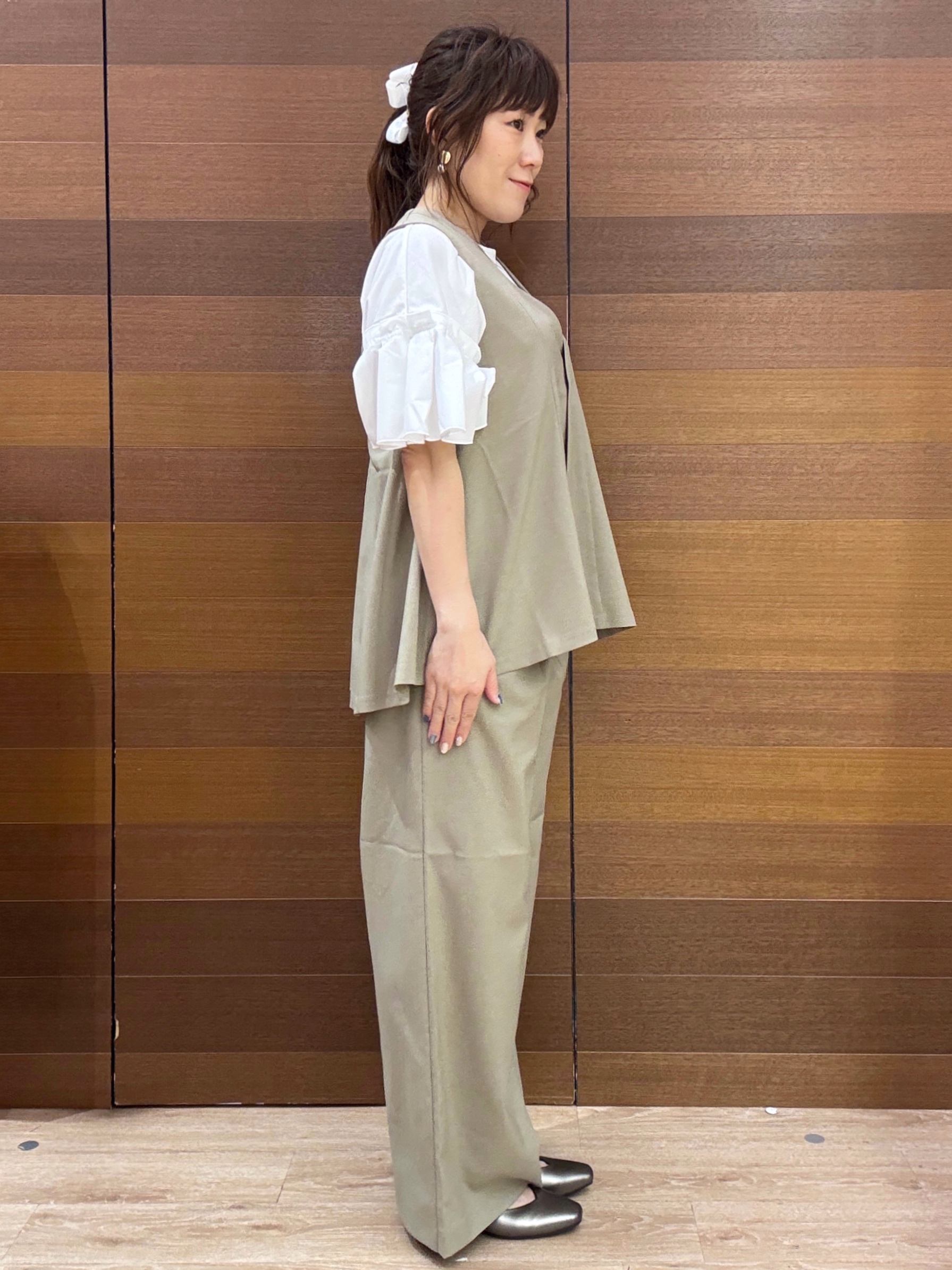maichiさんの「OPAQUE.CLIP｜【吸水速乾】フレアジレ《洗濯機OK／セットアップ対応可》」を使ったコーディネート