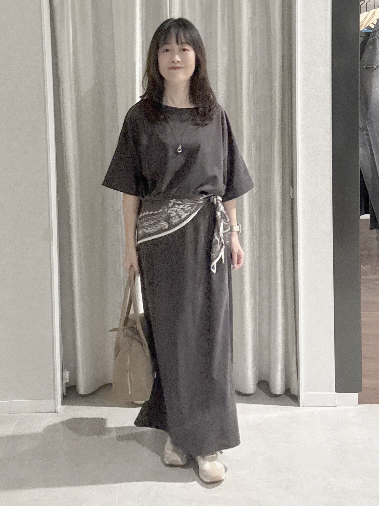 makiさんの「UNTITLED｜【セットアップ可/接触冷感】ヴィンテージライクプルオーバー」を使ったコーディネート