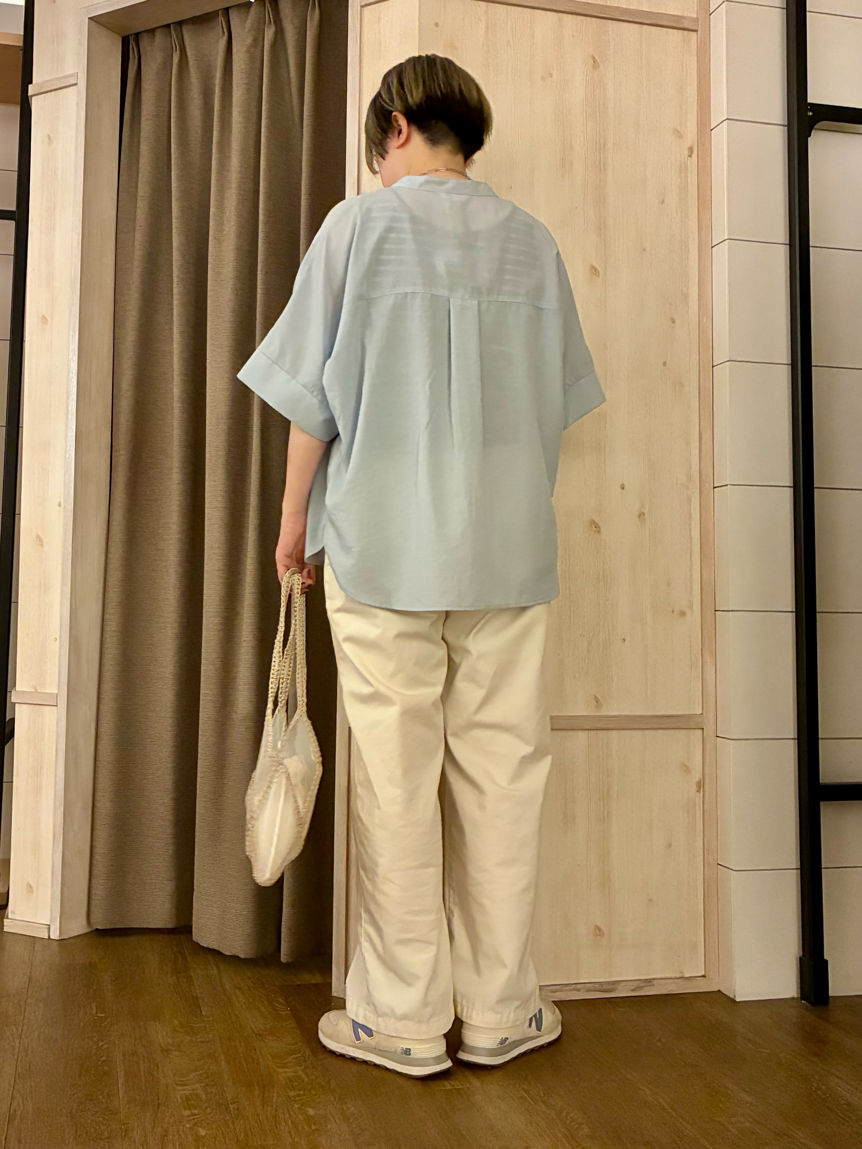 aiさんの「THE SHOP TK｜【高レビュー/体型カバー】さらっと快適 ドルマン5分袖ブラウス」を使ったコーディネート