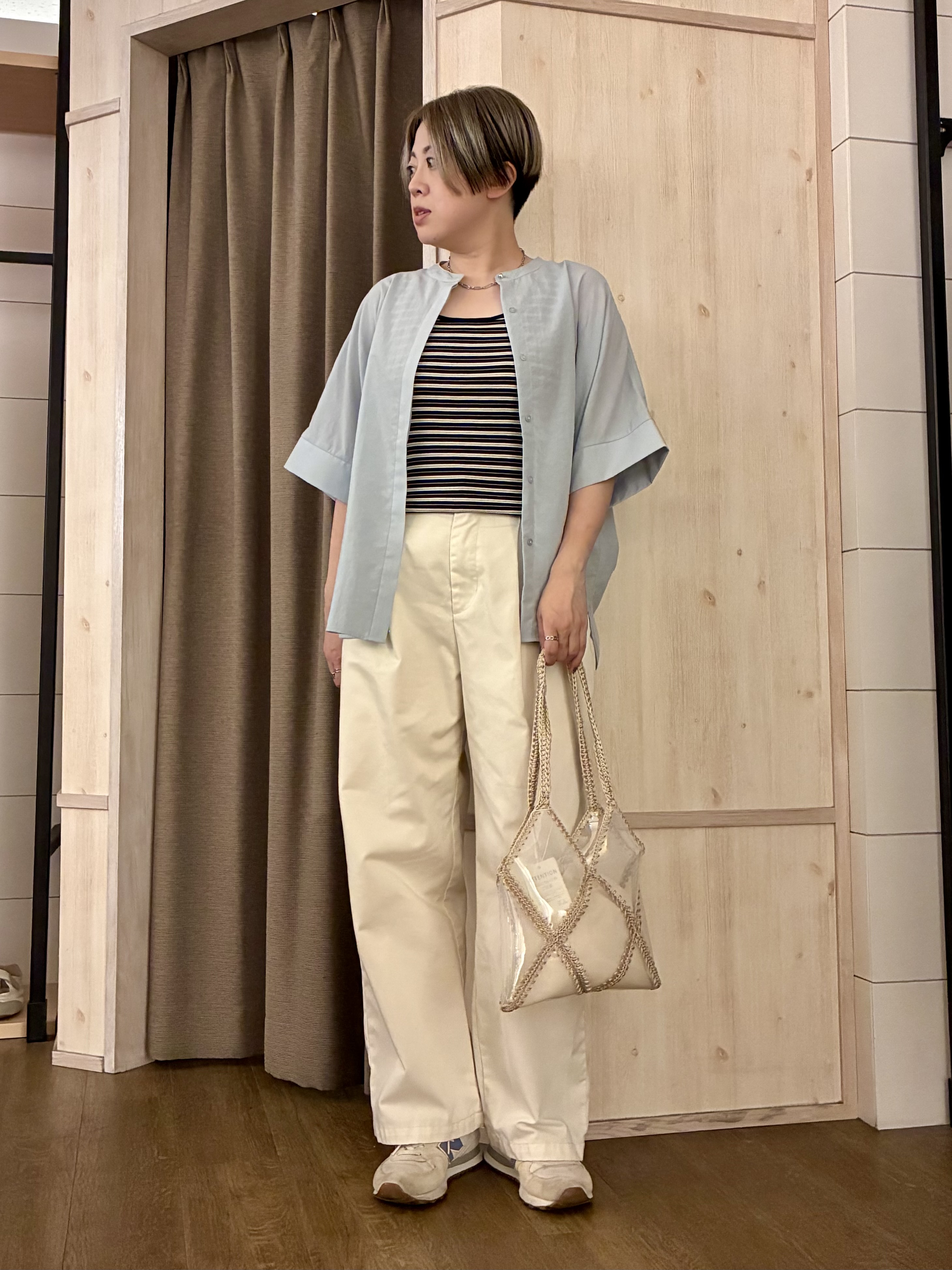 aiさんの「THE SHOP TK｜【高レビュー/体型カバー】さらっと快適 ドルマン5分袖ブラウス」を使ったコーディネート
