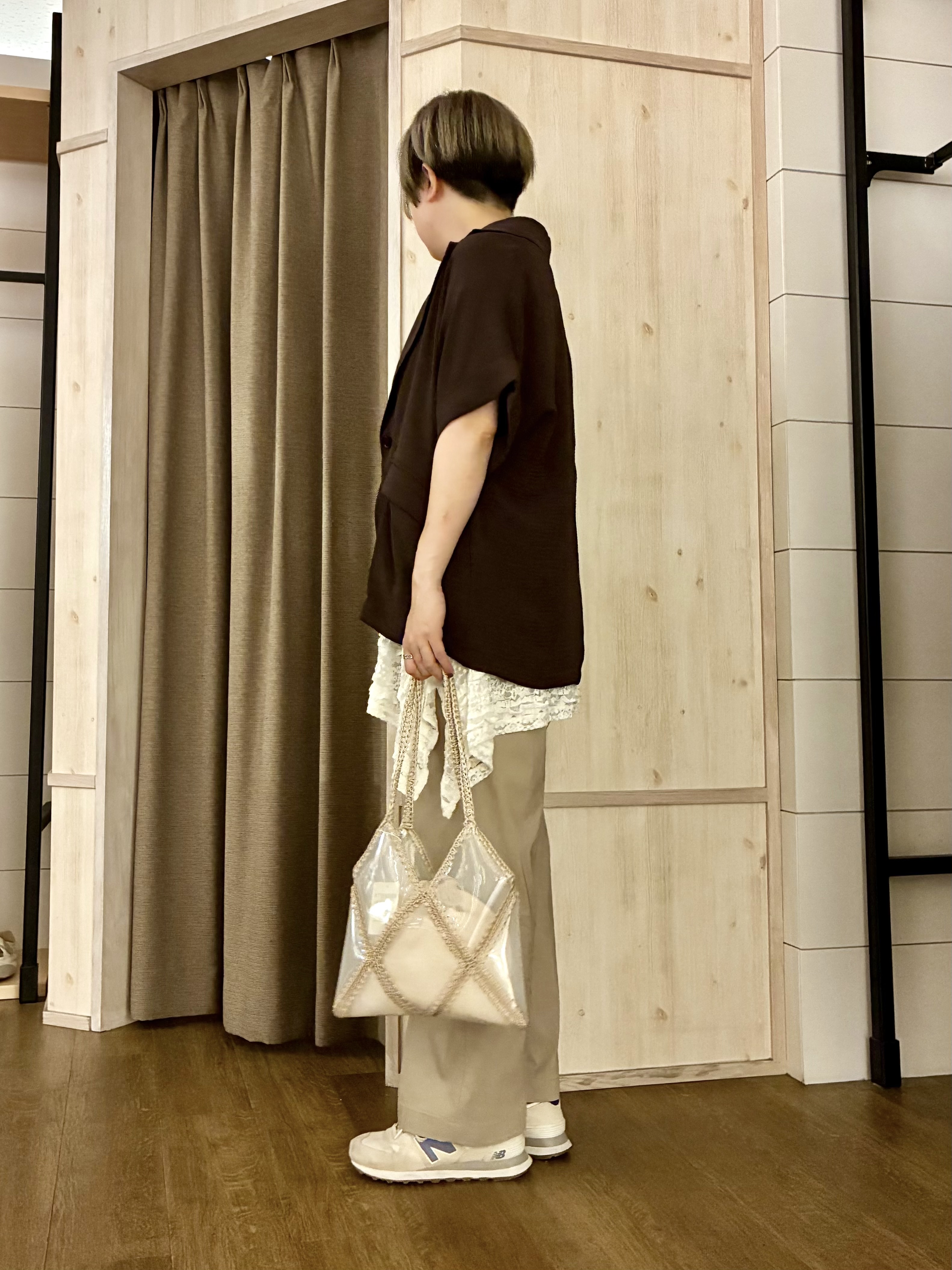 aiさんの「THE SHOP TK｜【ひんやり/吸水速乾/UV/防しわ】ON/OFFどちらにも 軽やか半袖ジャケット」を使ったコーディネート