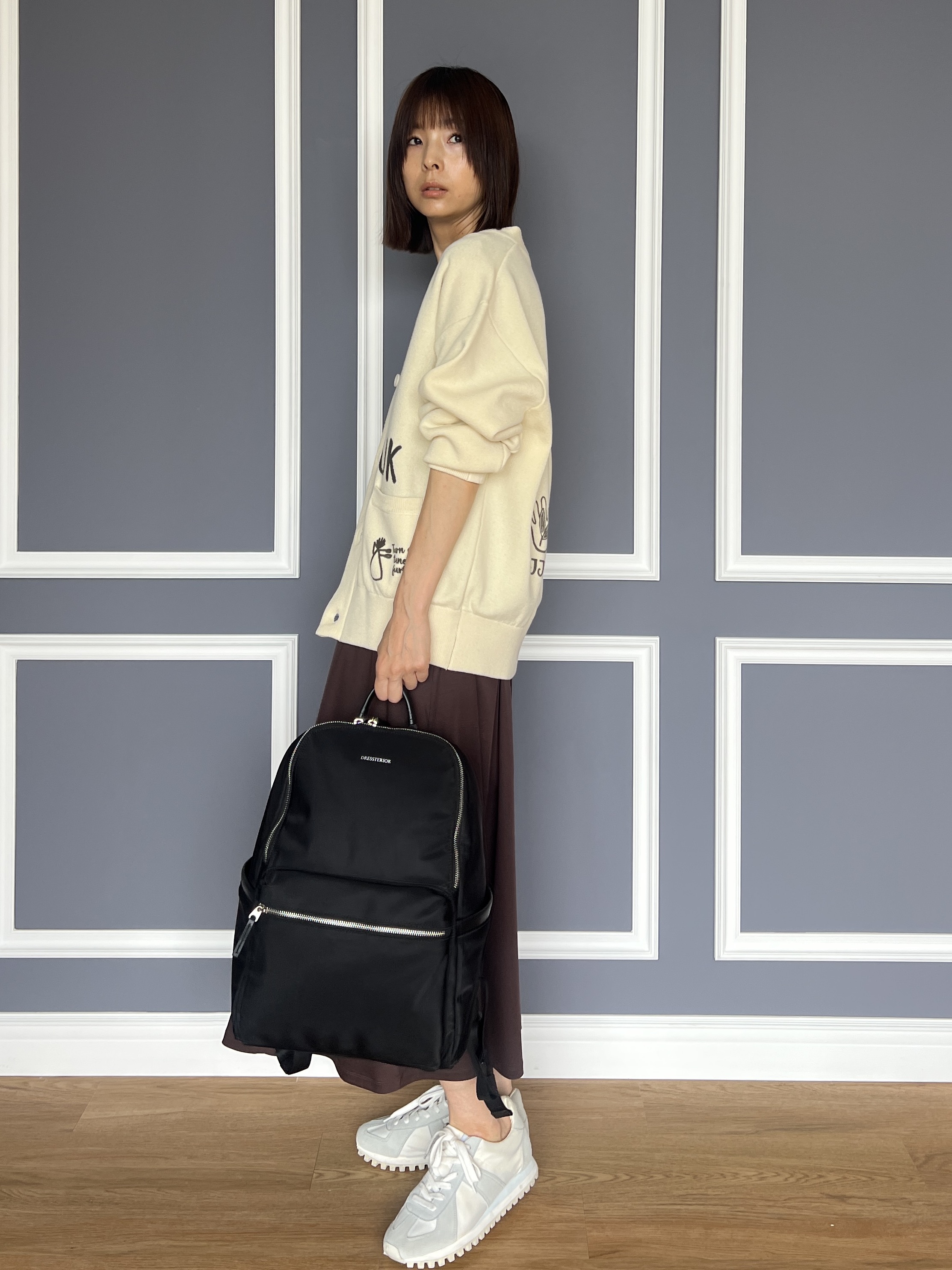 misaさんの「DRESSTERIOR｜【接触冷感／抗菌防臭／消臭/ウォッシャブル】アイスクリアコットン フレンチスリーブワンピース」を使ったコーディネート