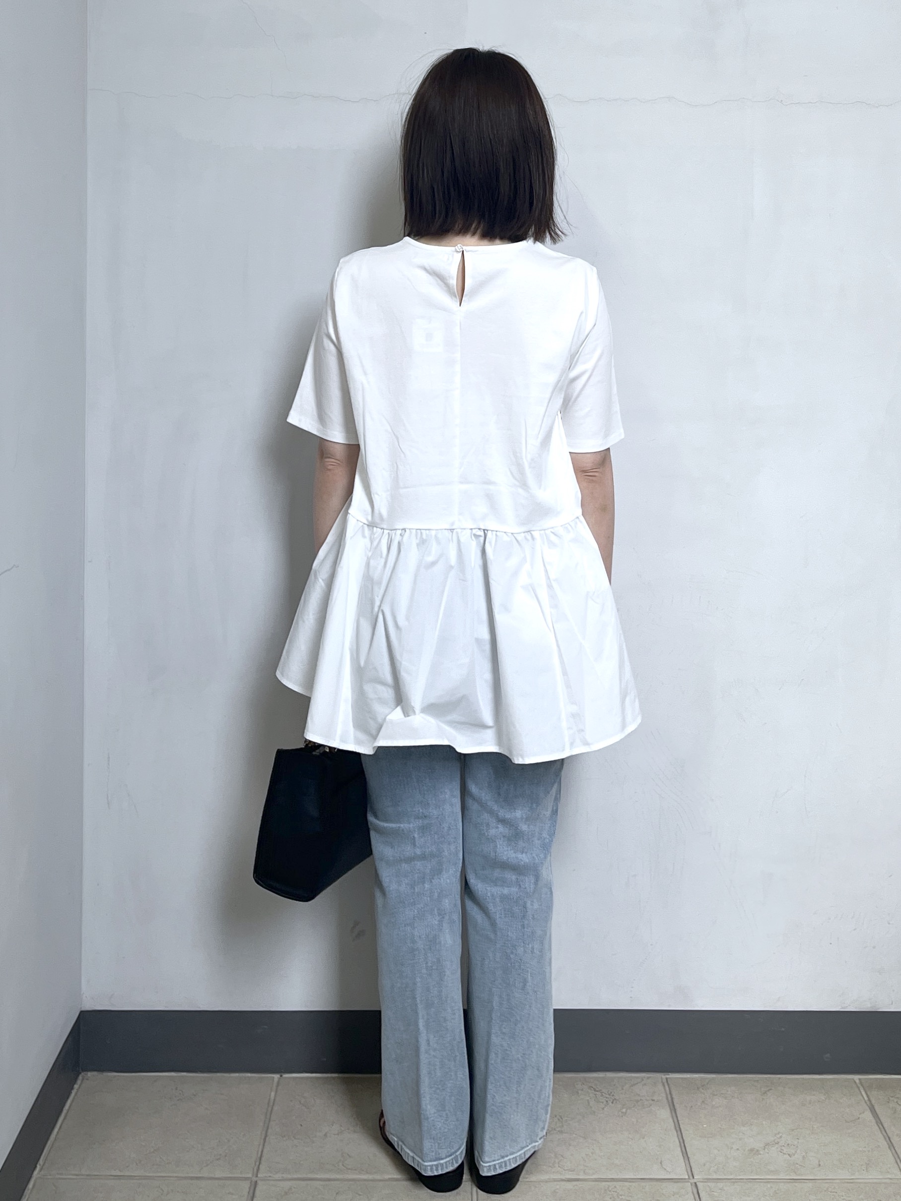 mikiさんの「OPAQUE.CLIP｜ペプラムドッキングカットソー【洗濯機OK】」を使ったコーディネート