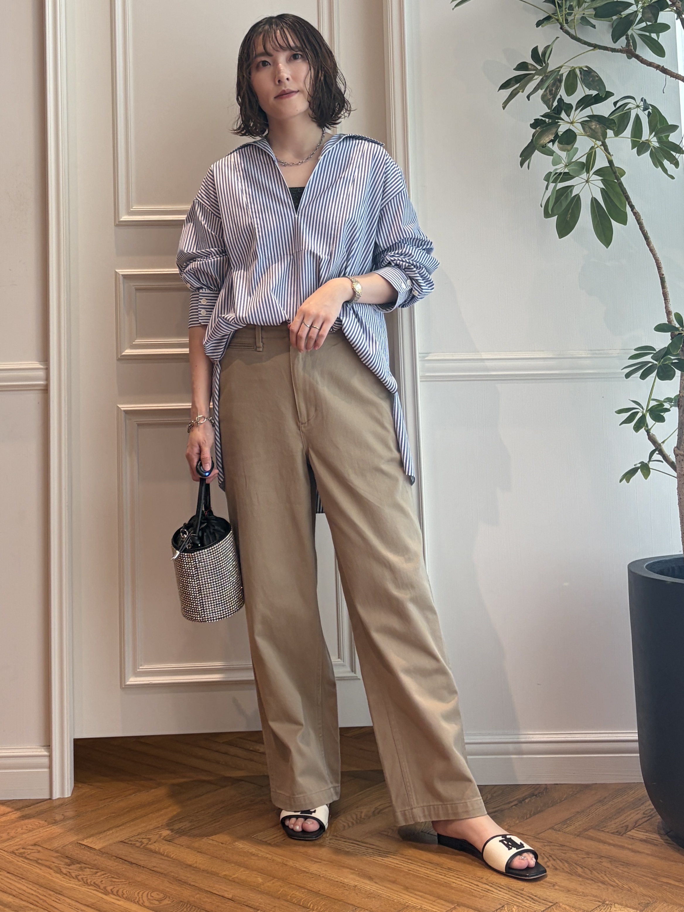 nakaoさんの「DRESSTERIOR｜ヴィンテージワイドチノパンツ」を使ったコーディネート