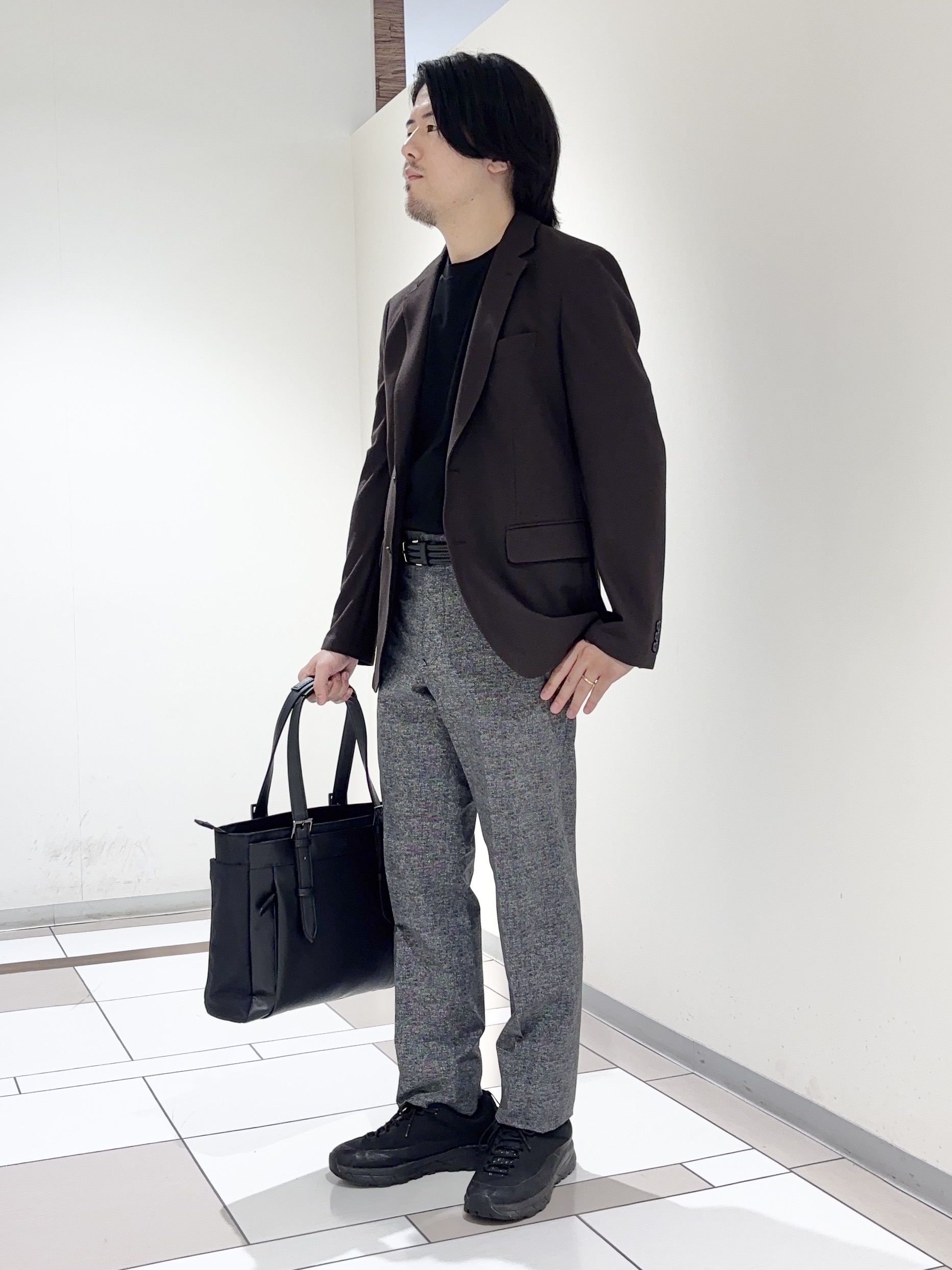 及川さんの「TAKEO KIKUCHI｜【抗菌防臭】CALCULO（R）ジャージ ジャケット」を使ったコーディネート