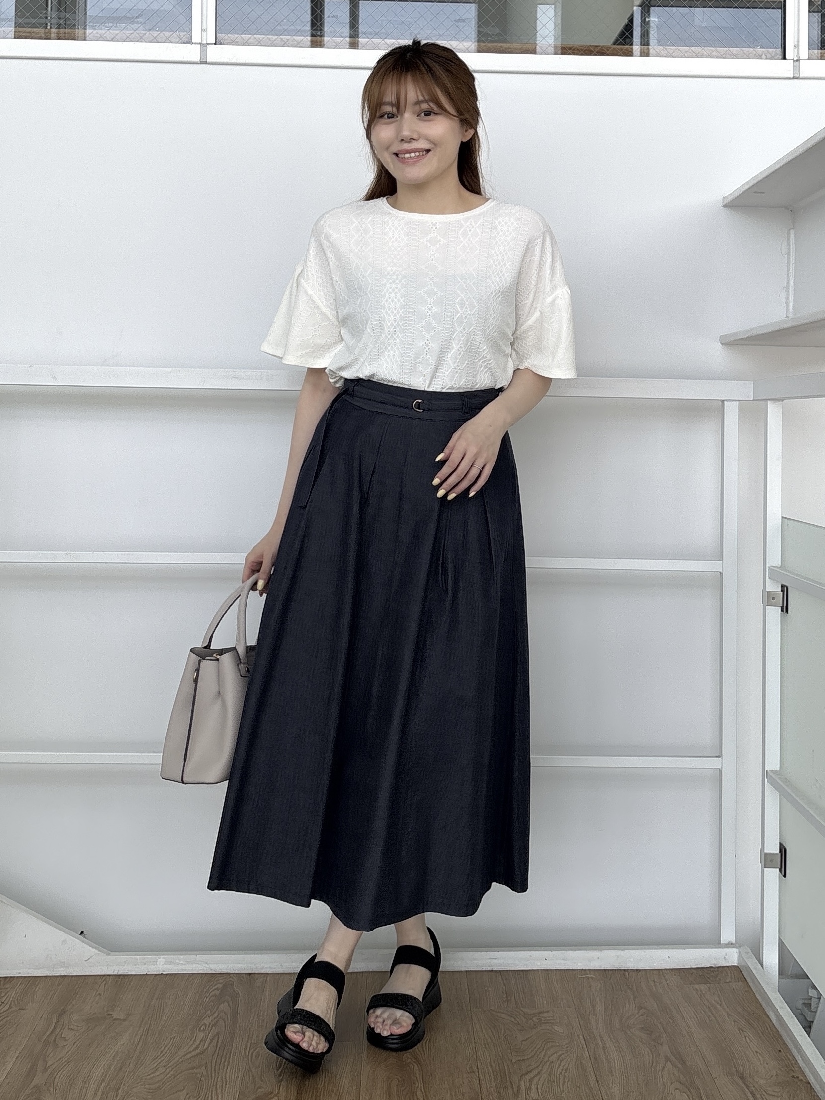 sayaさんの「grove｜アイレットレースカットソー」を使ったコーディネート