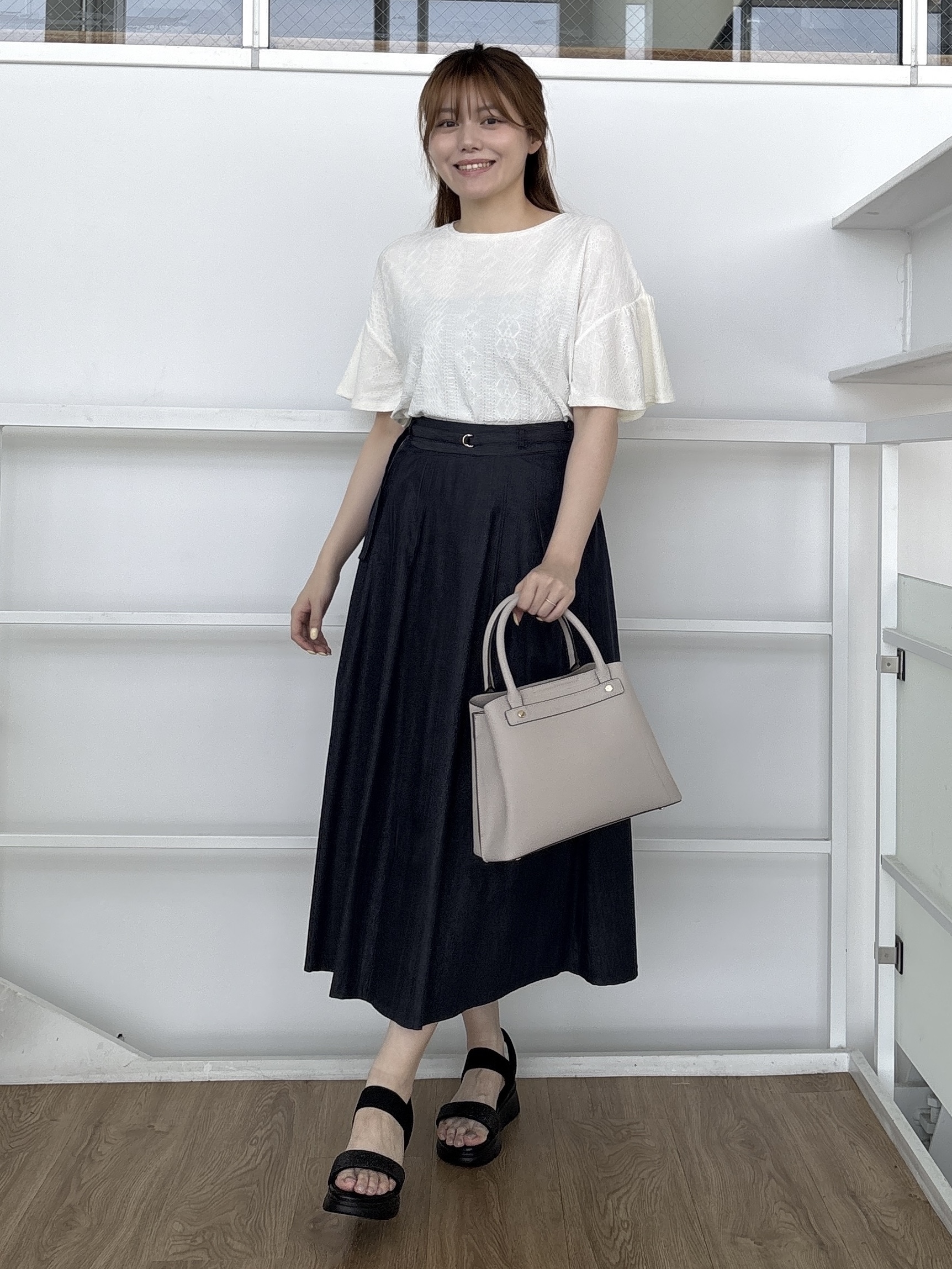 sayaさんの「grove｜アイレットレースカットソー」を使ったコーディネート