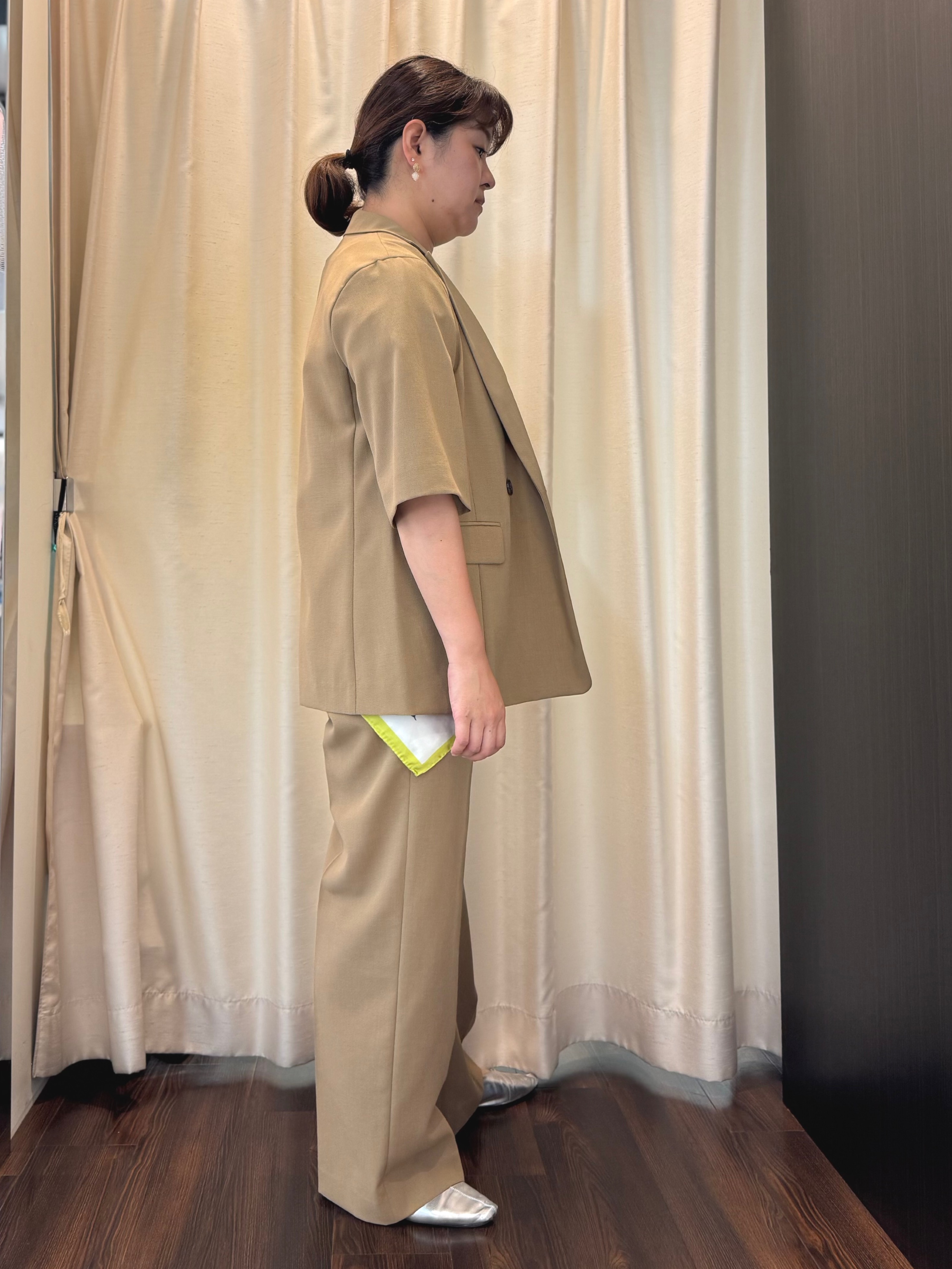 Ayaさんの「UNTITLED｜【セットアップ可/UVカット/通気性】エアリークール半袖ジャケット」を使ったコーディネート