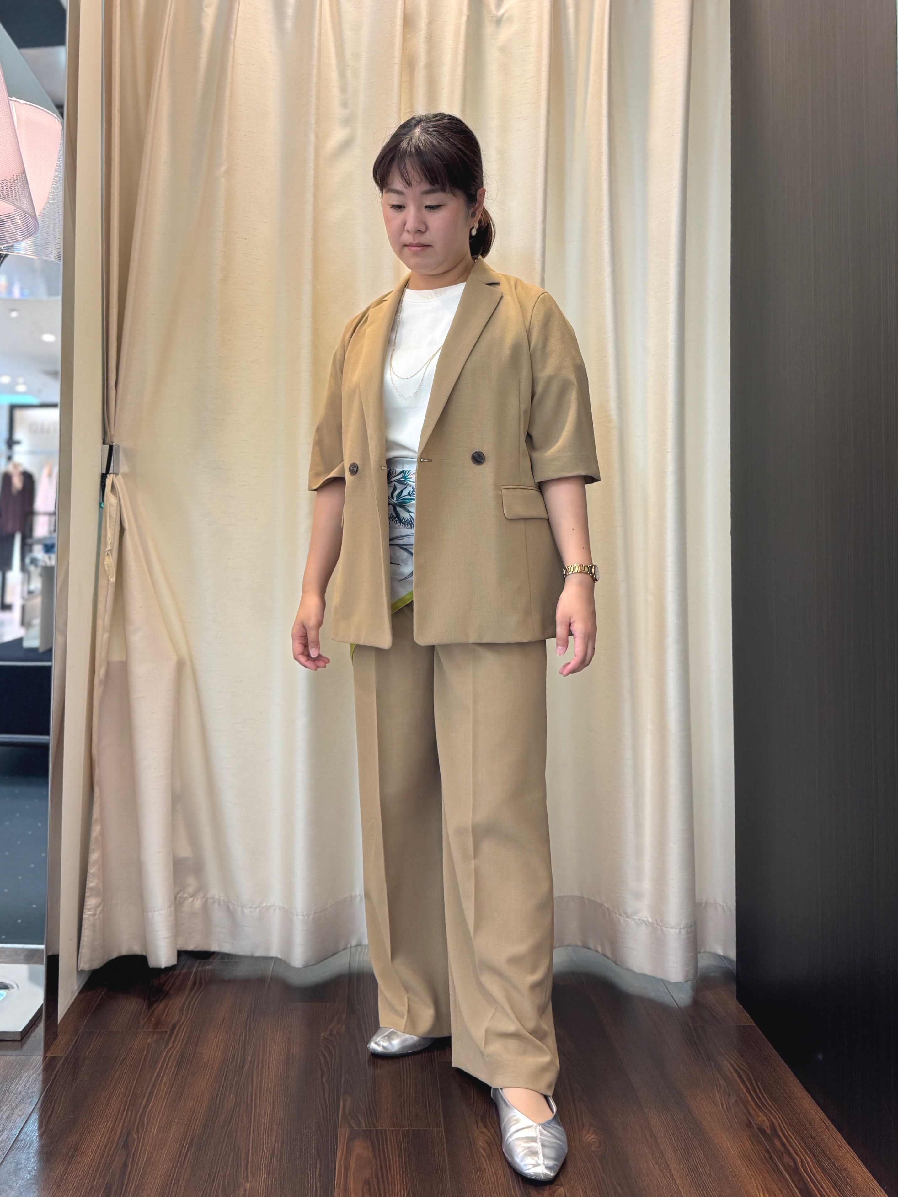 Ayaさんの「UNTITLED｜【セットアップ可/UVカット/通気性】エアリークール半袖ジャケット」を使ったコーディネート