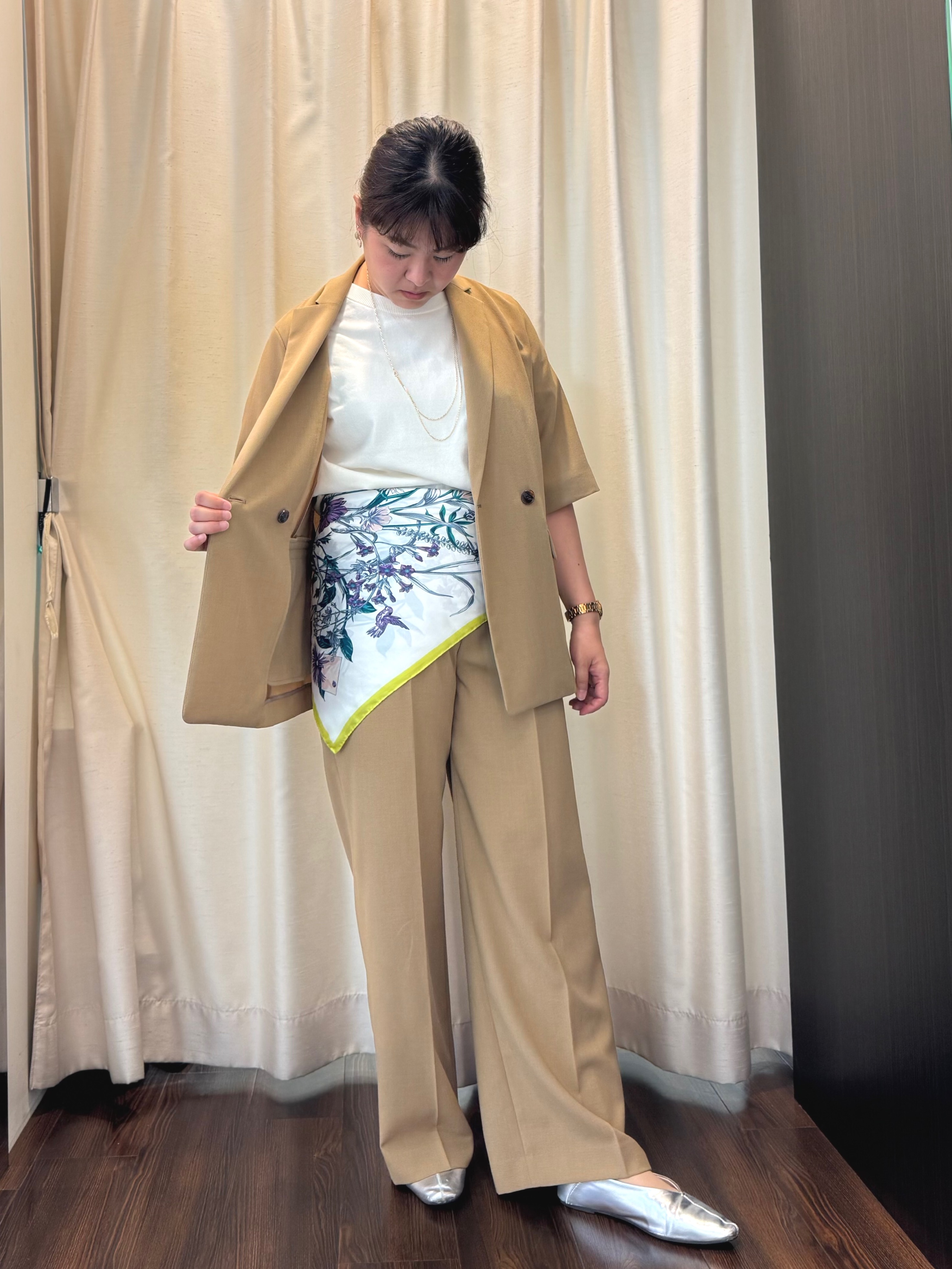 Ayaさんの「UNTITLED｜【セットアップ可/UVカット/通気性】エアリークール半袖ジャケット」を使ったコーディネート