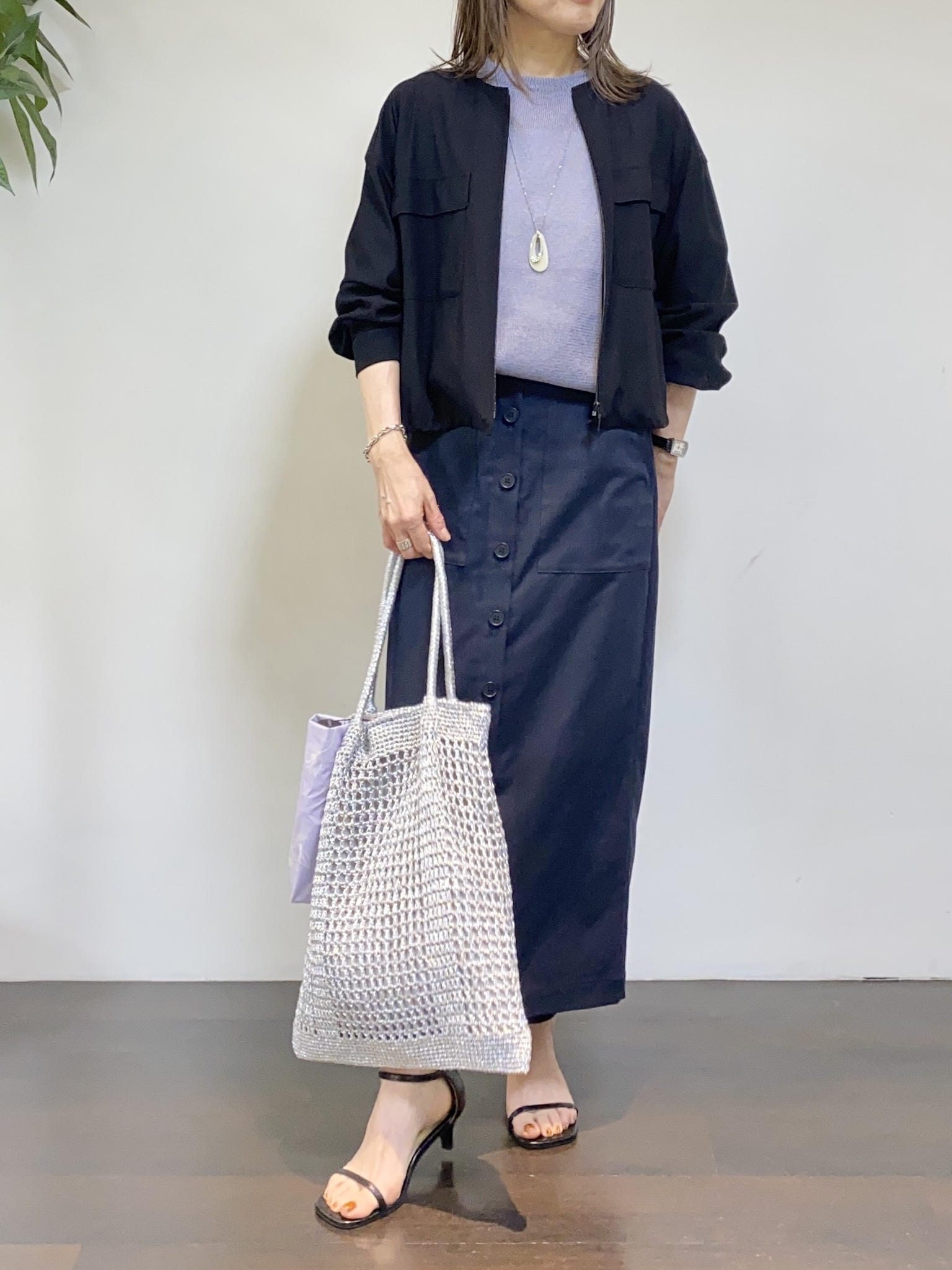tomoさんの「UNTITLED｜【古畑星夏さん着用/洗える】シアーブルゾン」を使ったコーディネート