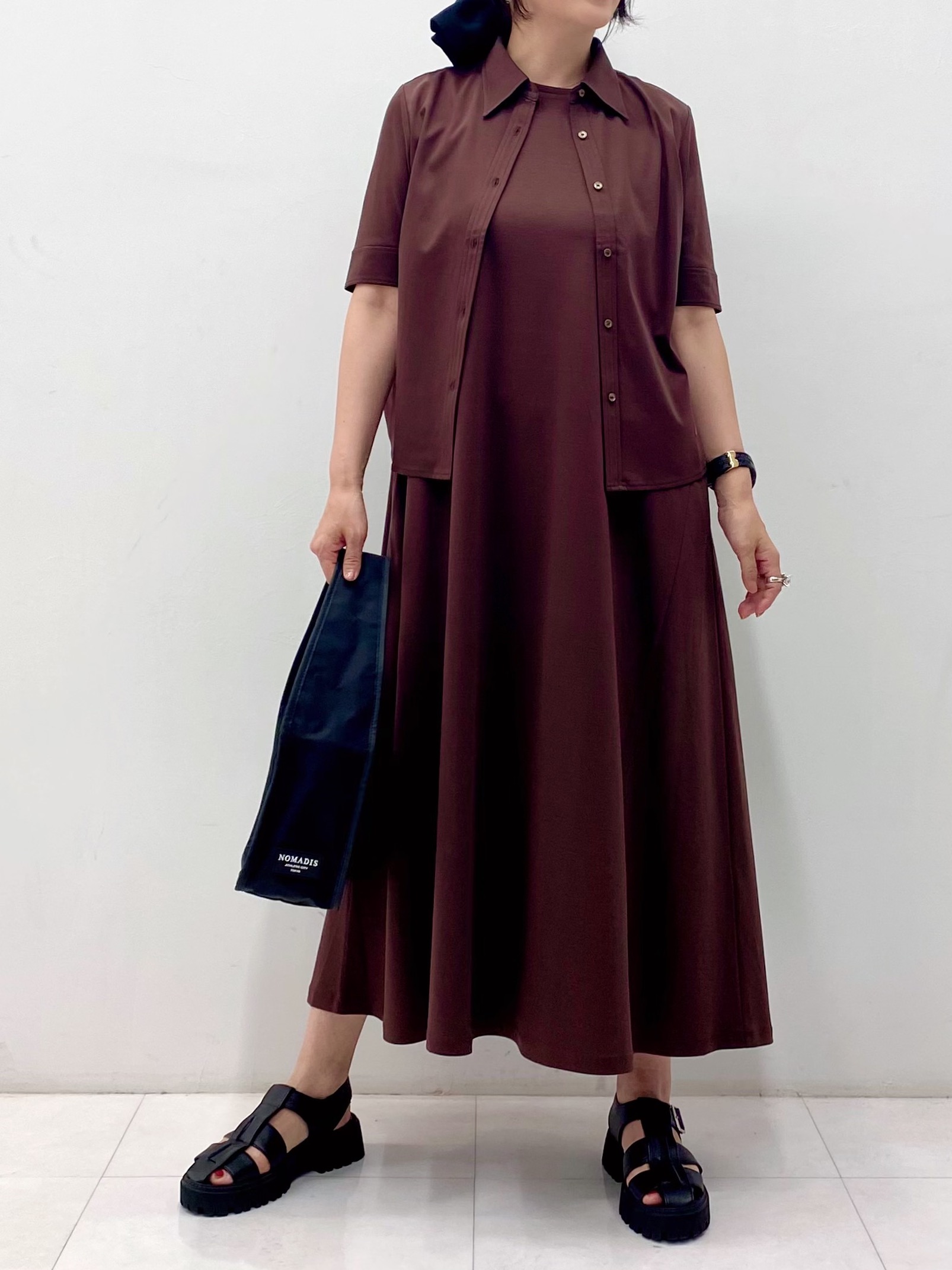 Sawaguchiさんの「DRESSTERIOR｜【接触冷感／抗菌防臭／消臭】ICE CLEAR COTTON ハーフスリーブシャツ」を使ったコーディネート