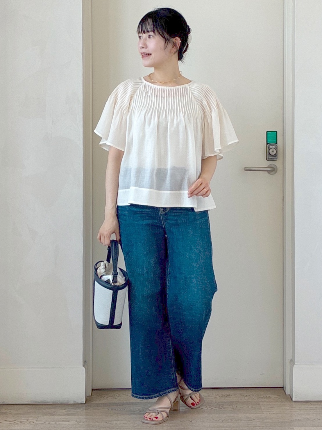  beni_gingerさんの「Reflect｜ピンタックデザインフレアスリーブブラウス」を使ったコーディネート
