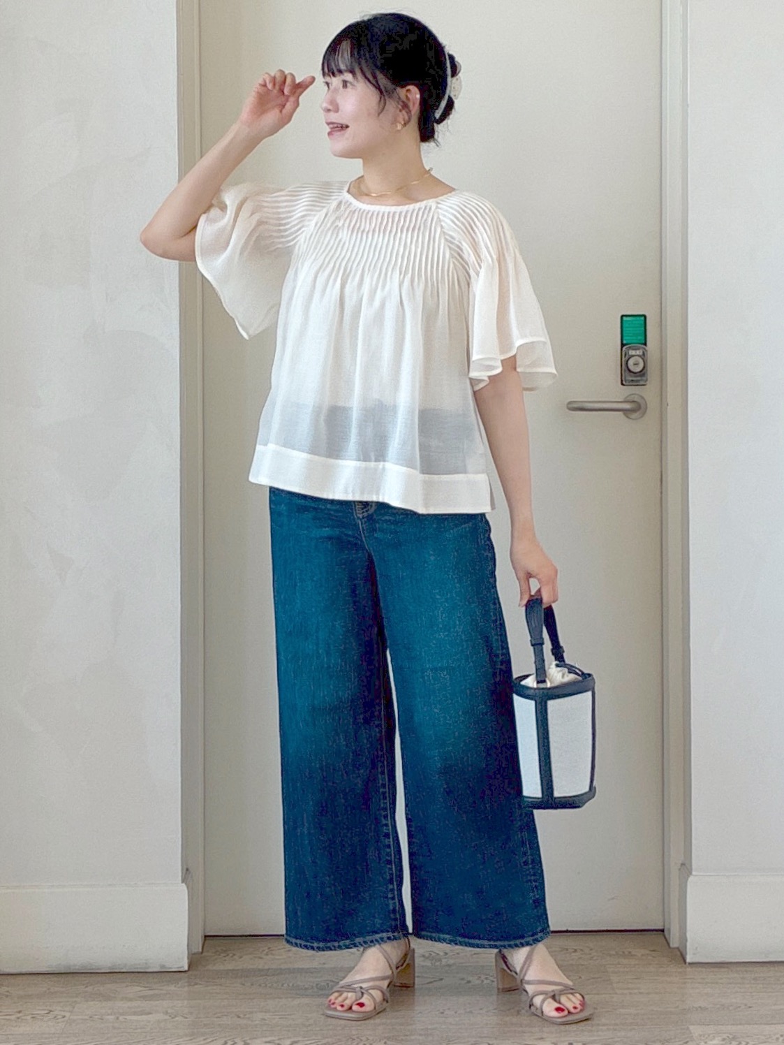  beni_gingerさんの「Reflect｜ピンタックデザインフレアスリーブブラウス」を使ったコーディネート