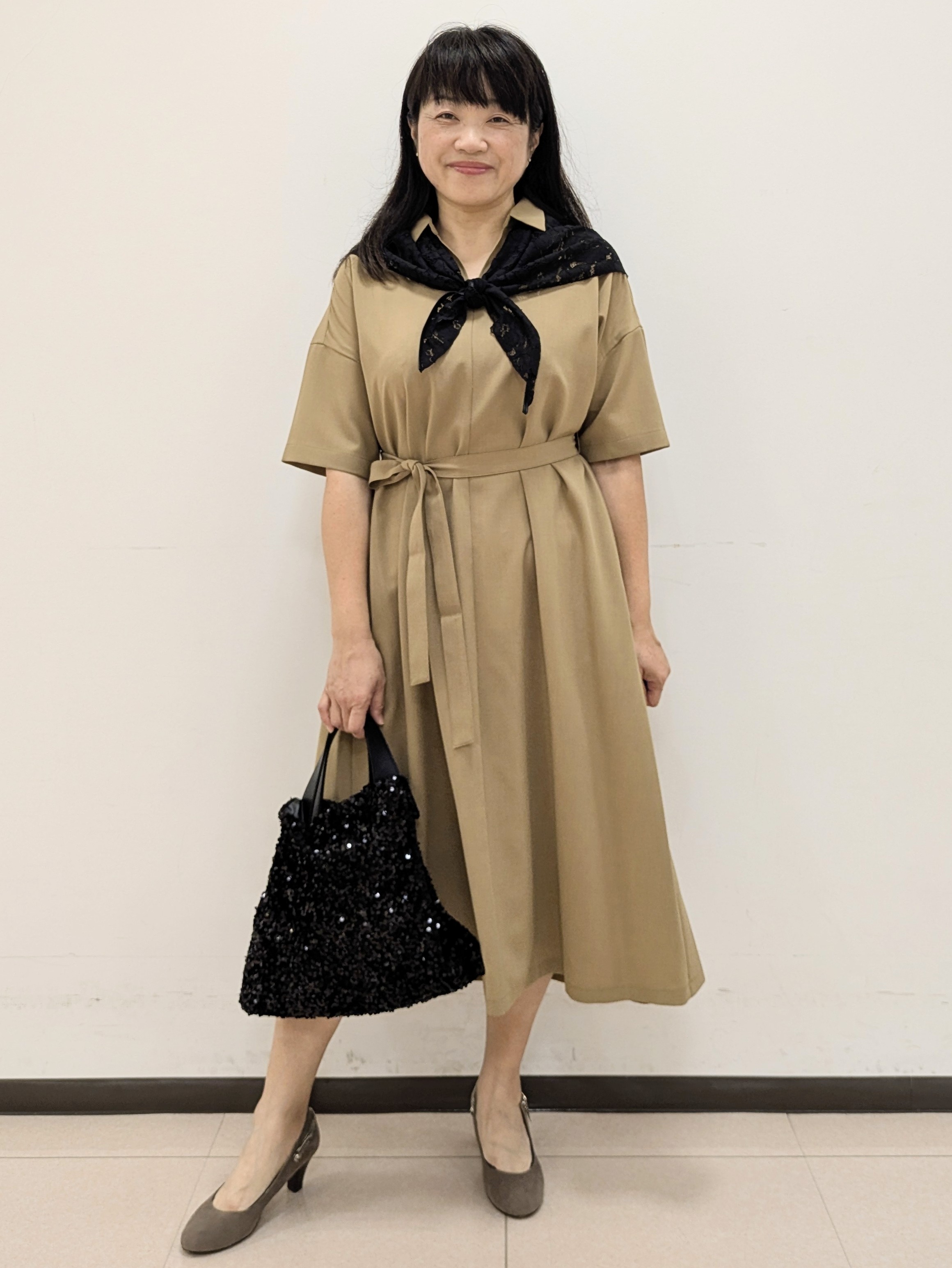 ともさんの「UNTITLED｜【UVカット/接触冷感/通気性】エアリークールワンピース」を使ったコーディネート
