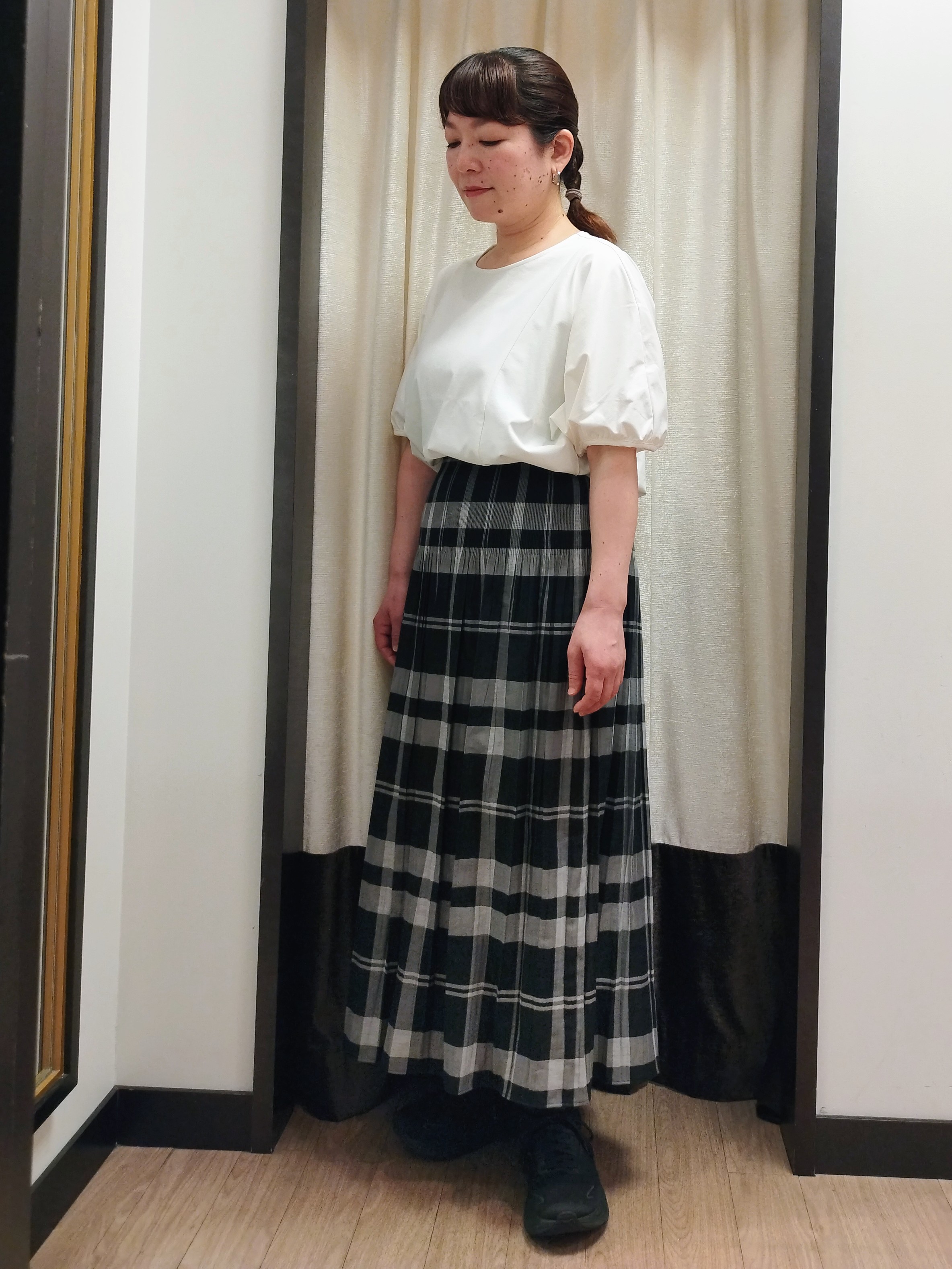 junさんの「Reflect｜【UVカット／接触冷感／吸水速乾】ギャザースリーブカットソー」を使ったコーディネート