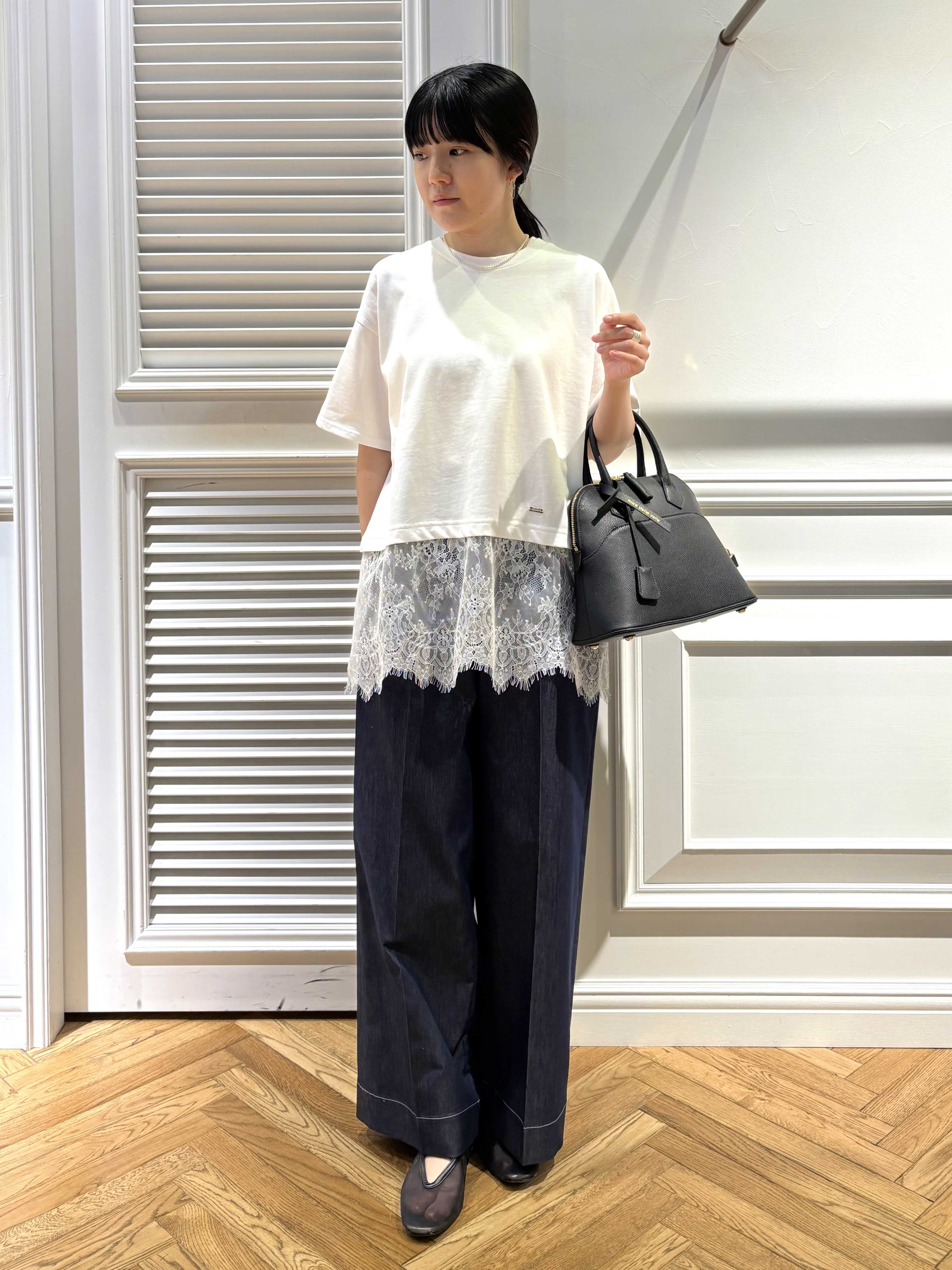 cocoさんの「DRESSTERIOR｜レースドッキングレイヤード Tシャツ」を使ったコーディネート