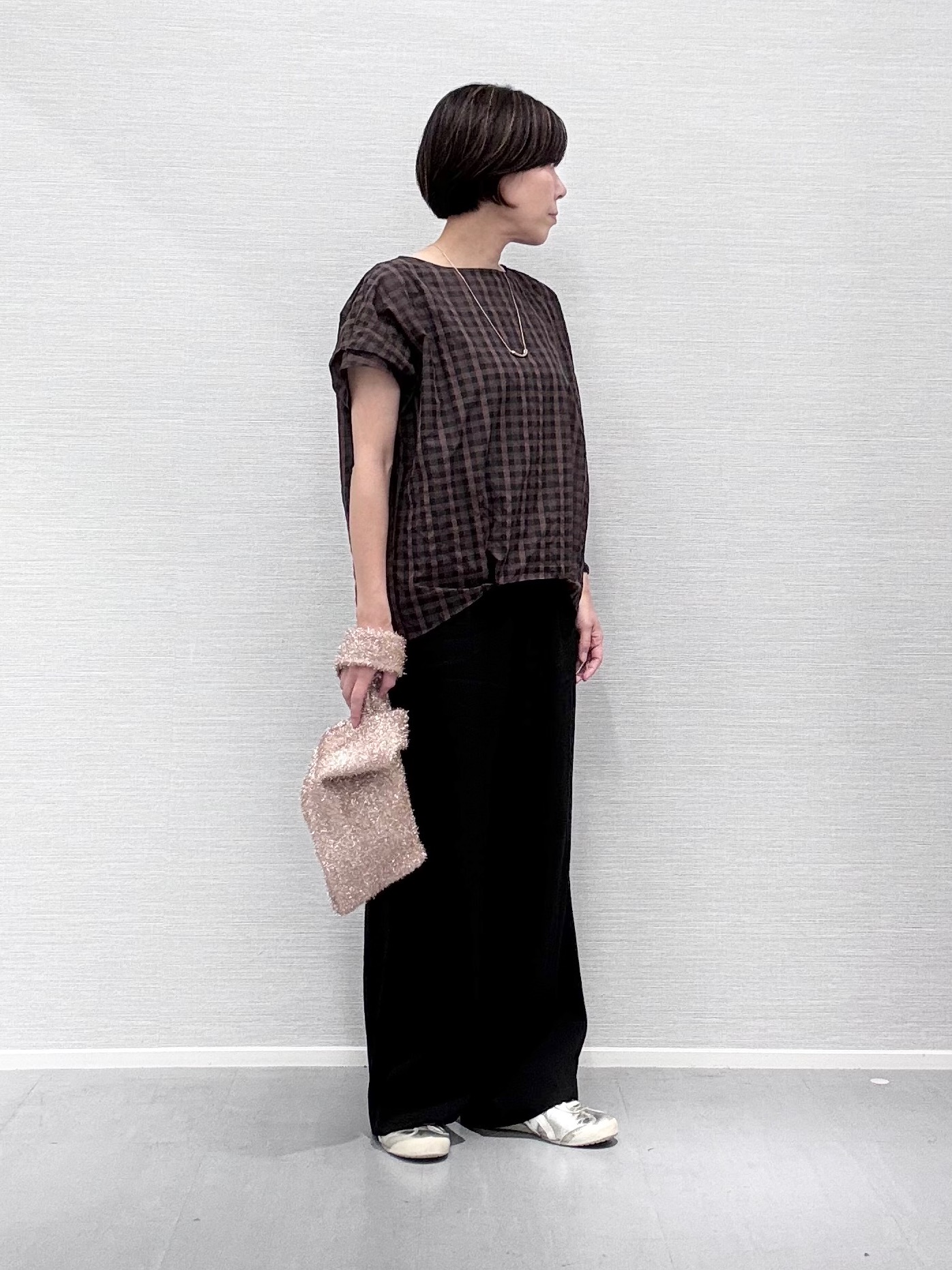 Yukoさんの「UNTITLED｜シアーチェックブラウス」を使ったコーディネート